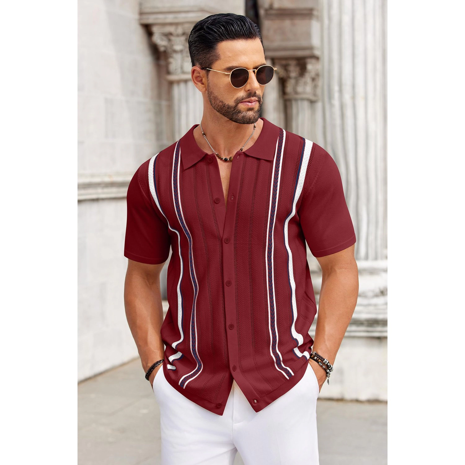 COOFANDY Men's Regular Fit Long Sleeve Button Front Shirt