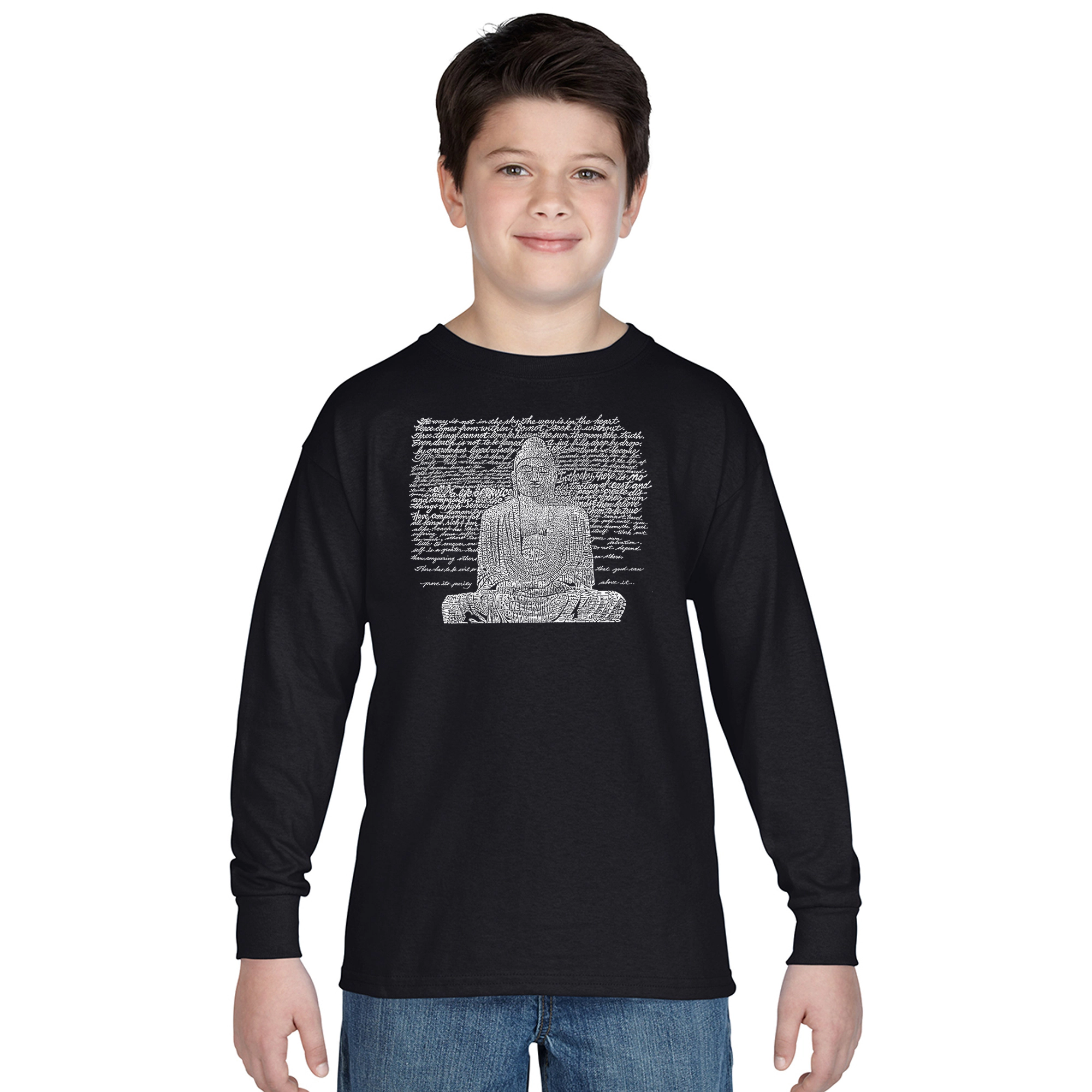 LA Pop Art Boys Long Sleeve T-Shirt -  Zen Buddha