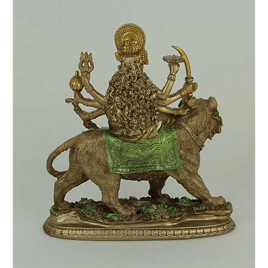 Zeckos Durga Supreme Hindu Goddess Riding On Tiger Statue, Color: Gold ...