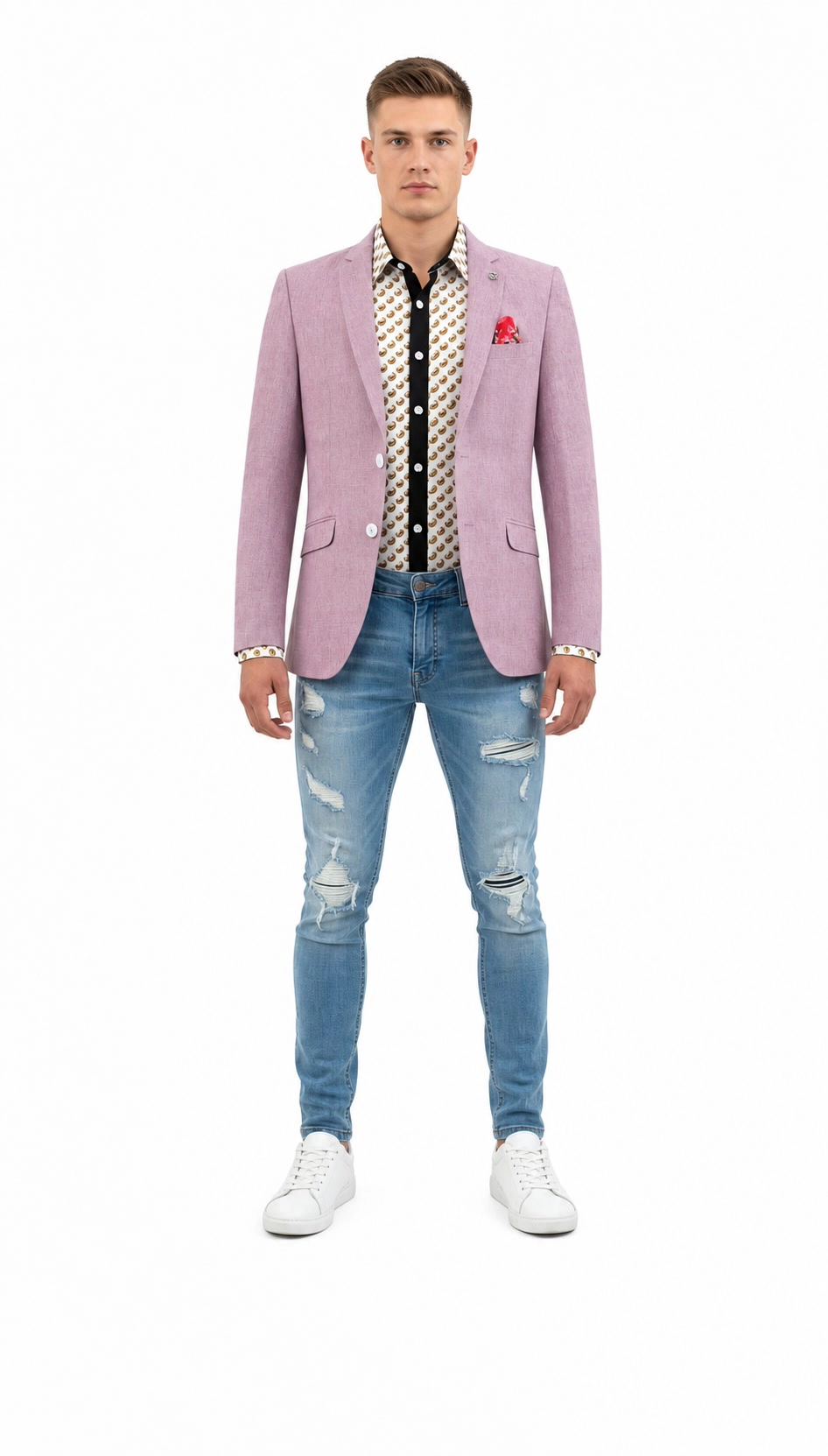 Elie Balleh Men's Solid Slim Fit Blazers Sports Coat Jacket
