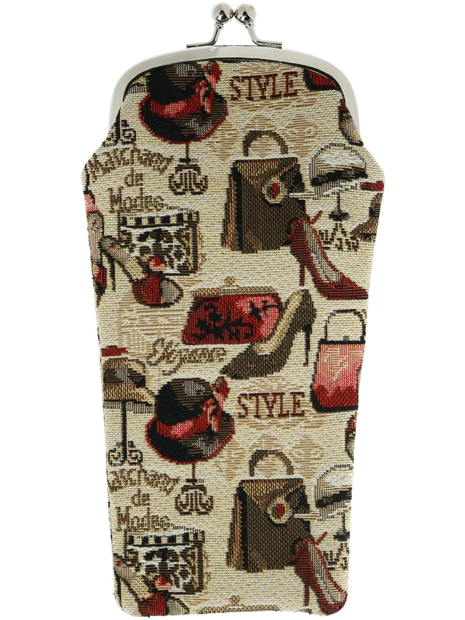CTM Women's Boutique Print Tapestry Glasses Case