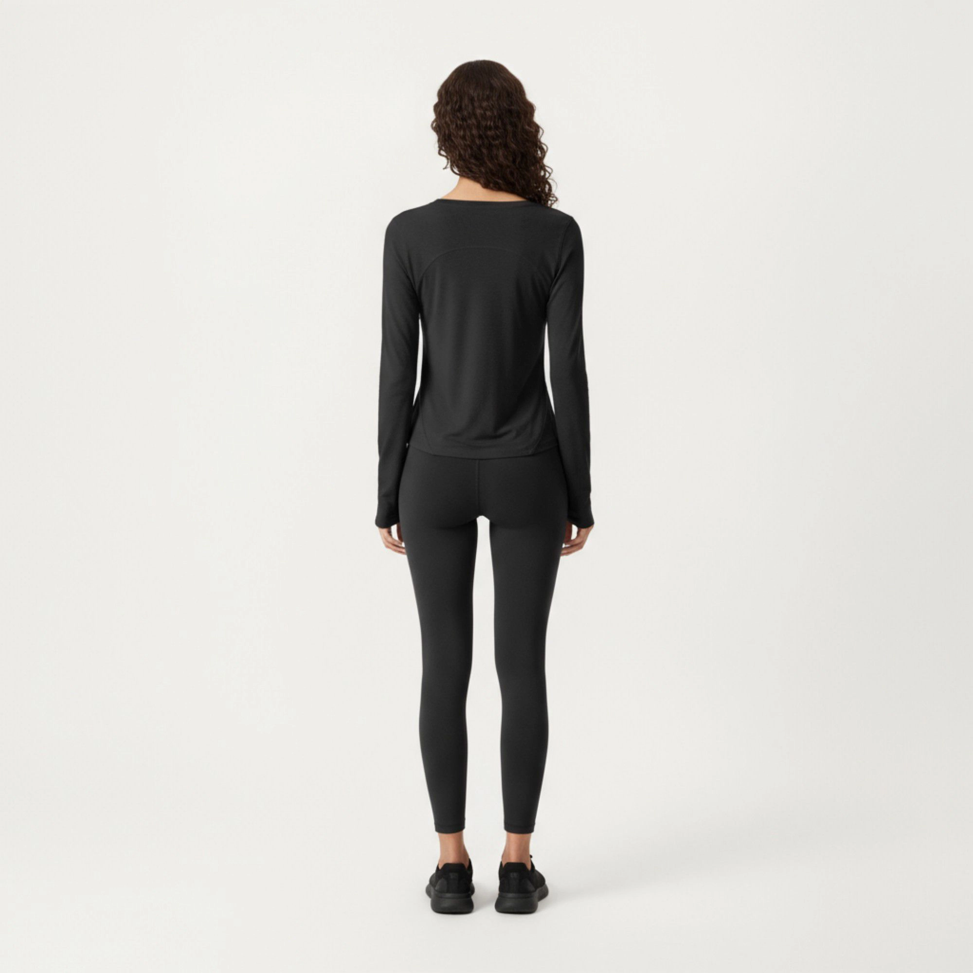 Anna-Kaci Women's Long Sleeve Active Top with Soft Stretch Fabric Crew Neckline Clean Minimal Silhouette