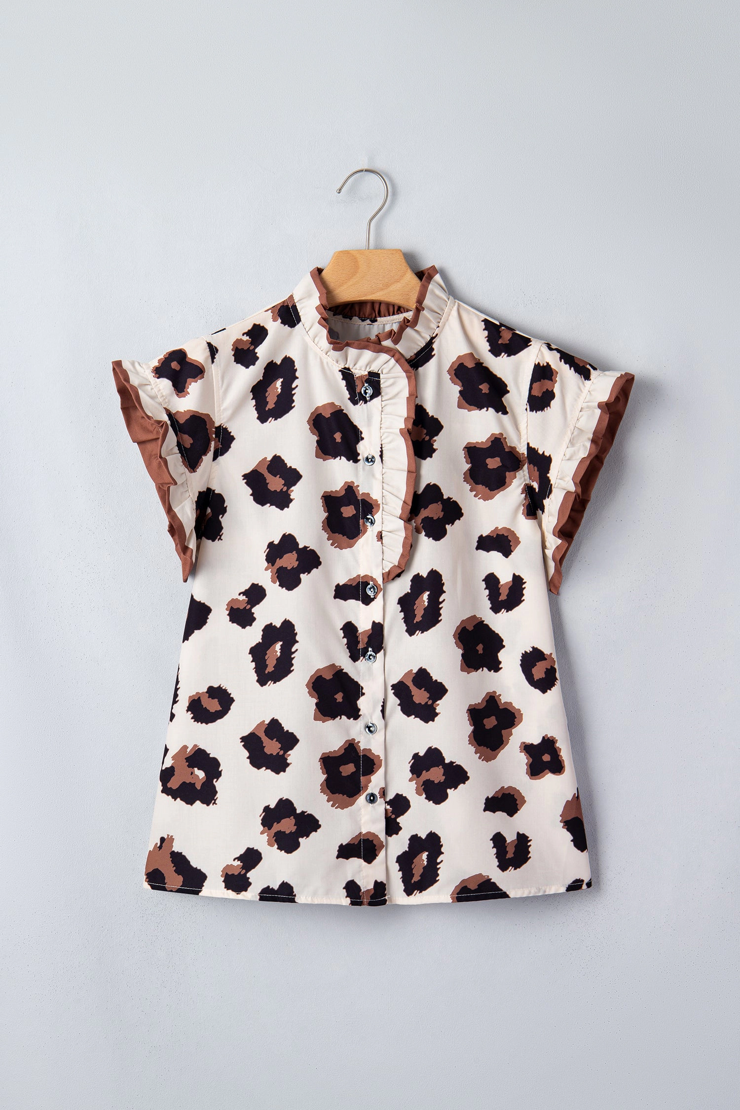 Threaded Pear Womens Mariana Ruffle Sleeve Summer Blouse