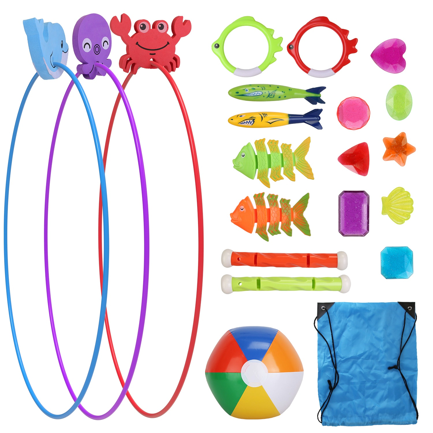 GBruno 24-Piece Swimming Pool Diving Toy Set