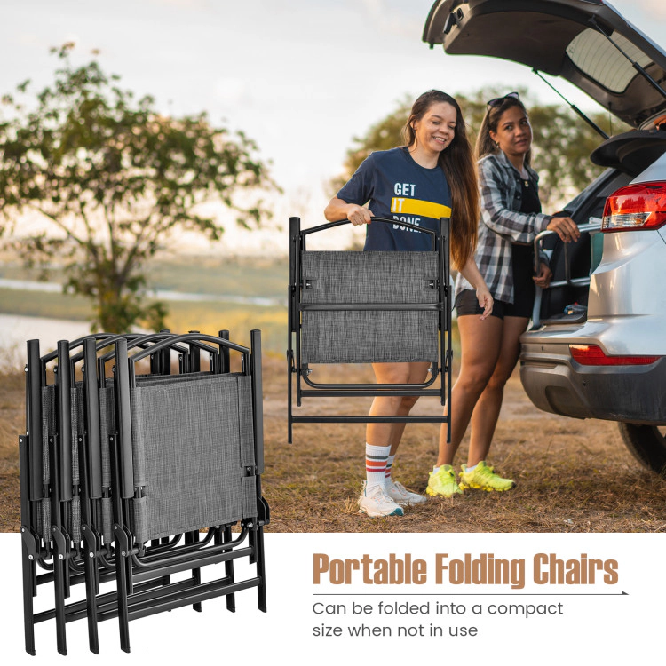 Hivvago Patio Dining Set For 4 With Umbrella Hole