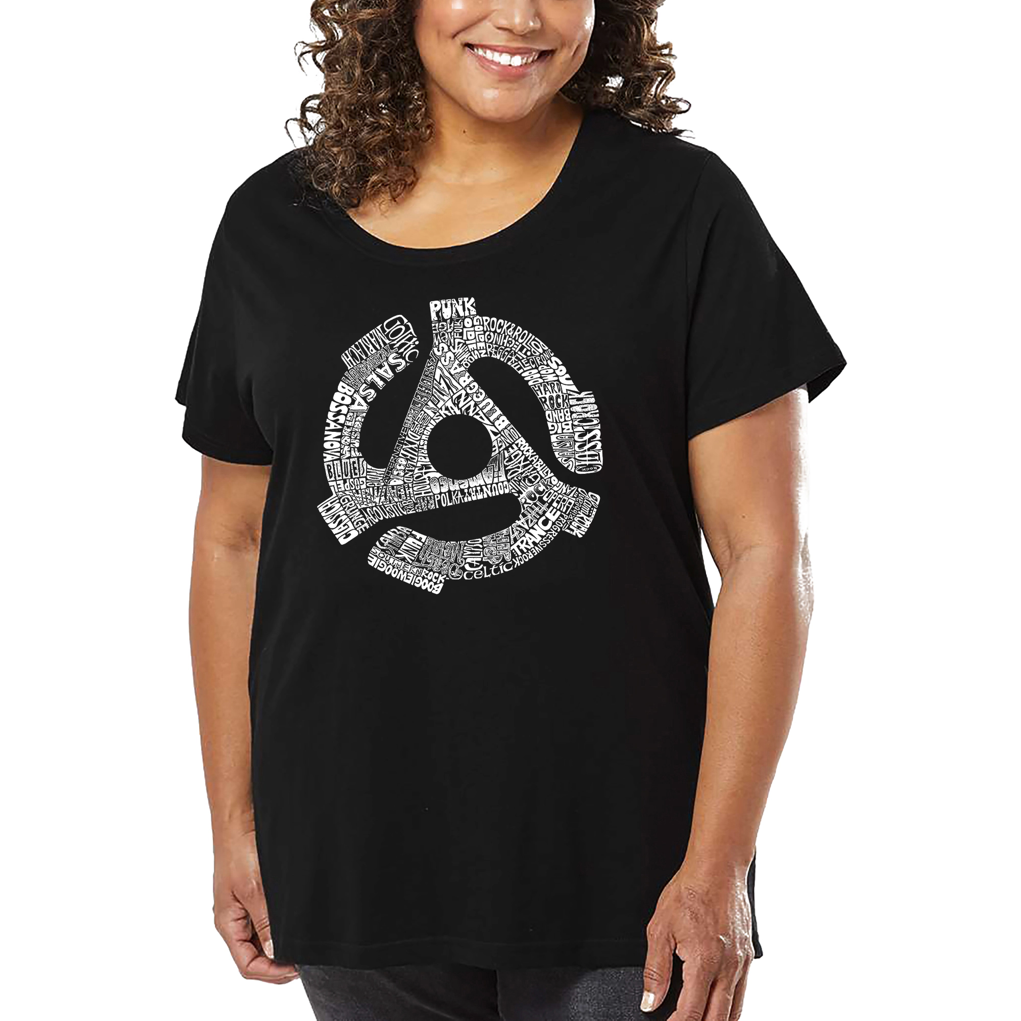 LA Pop Art Women's Plus Word T-Shirt - Record Adapter