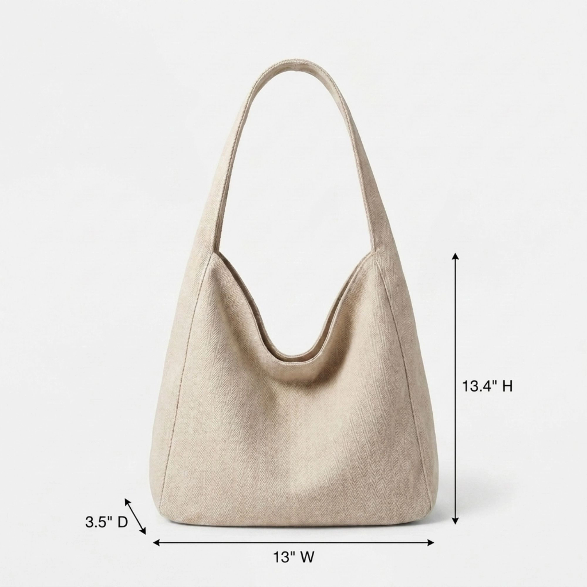 Alilang Women's Denim Canvas Hobo Tote Bag Daily Large Capacity Shoulder Handbag For Women, White