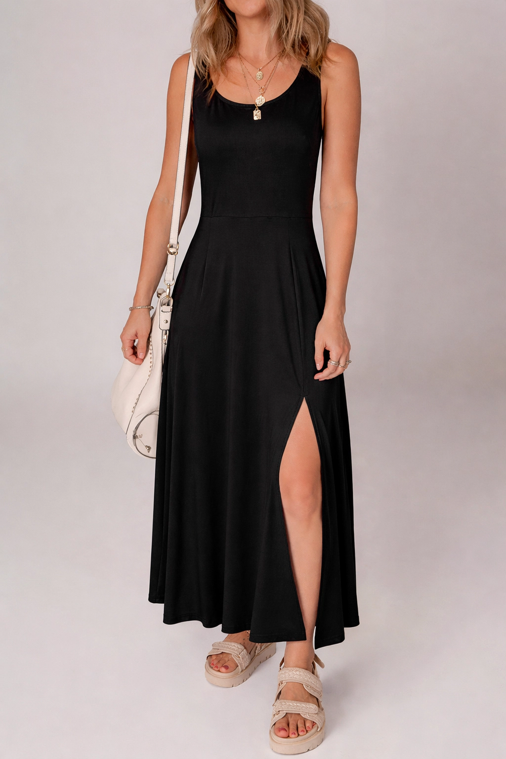 Threaded Pear Women's Indie Scoop Flared Midi Dress