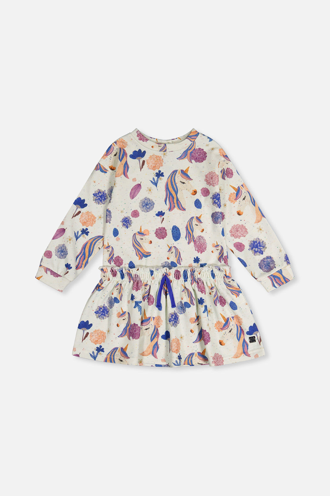 Deux par Girls Unicorn Print French Terry Dress