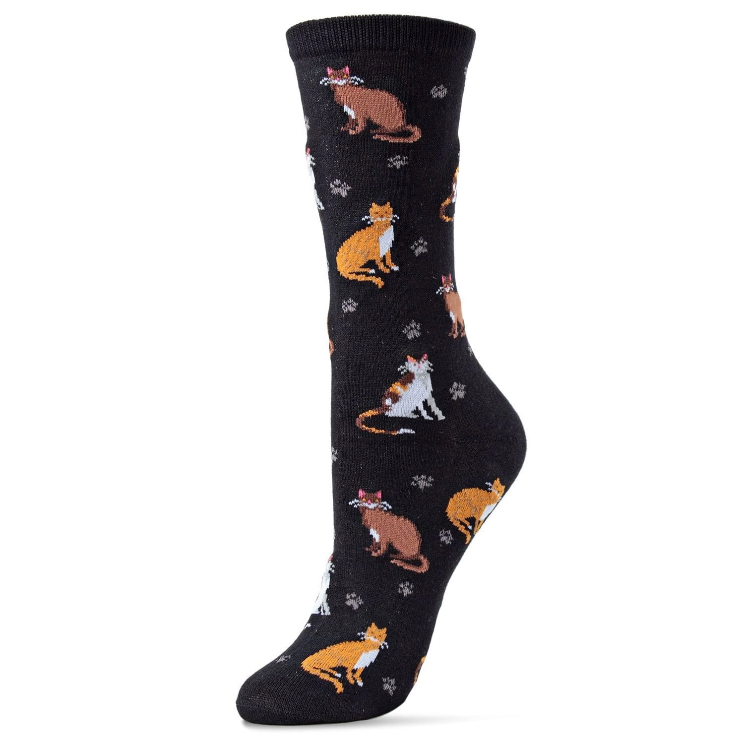 MeMoi Cats & Friend Bamboo Blend Crew Socks