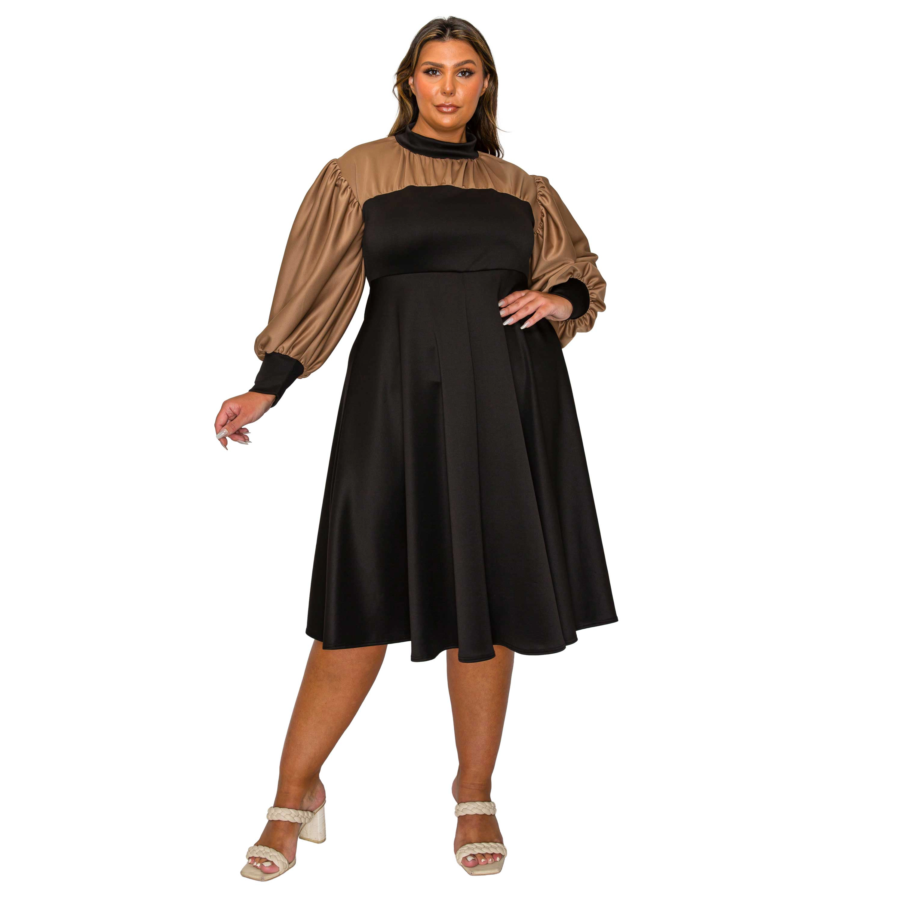 L I V D Women's Plus Calissa Colorblock Midi Dress