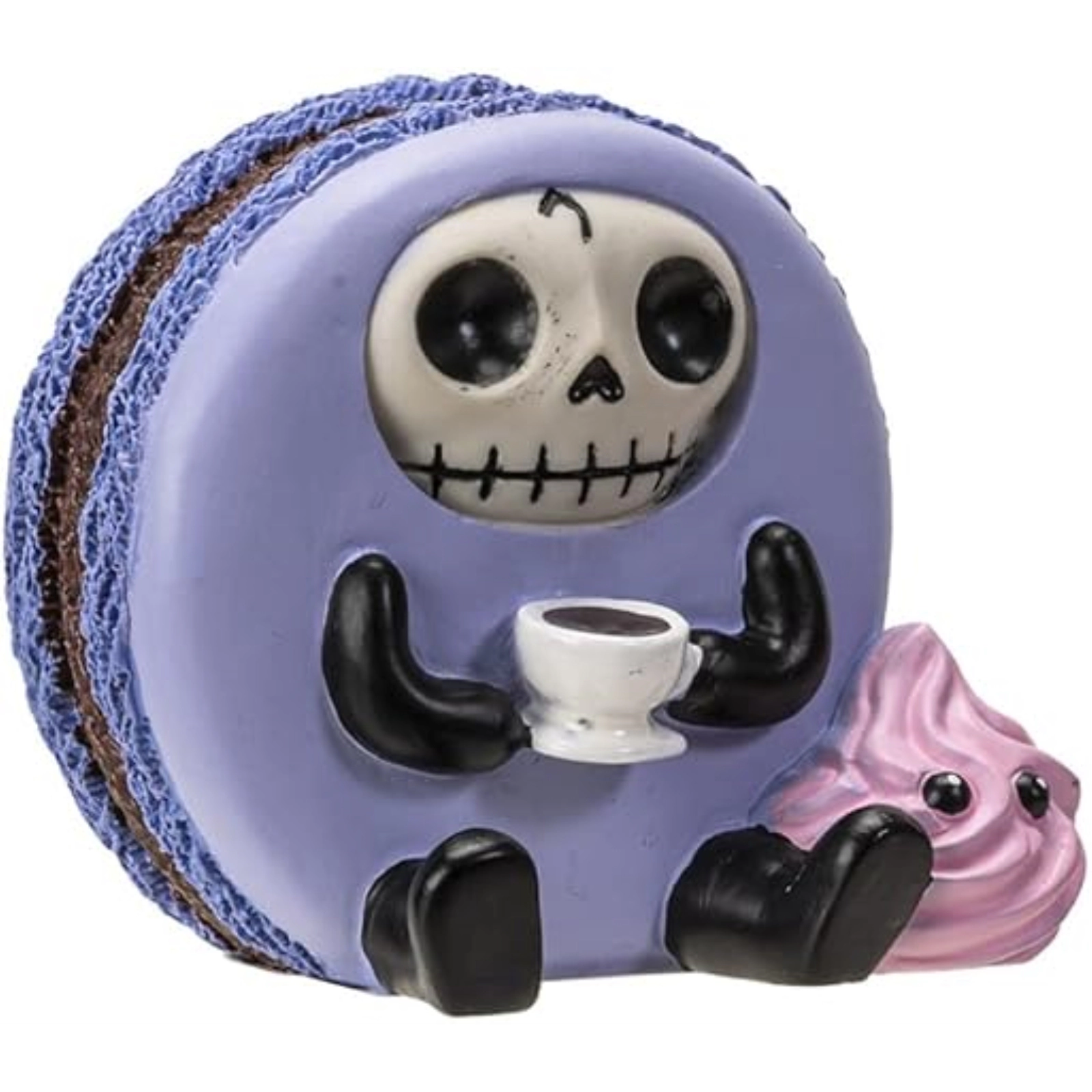 Pacific Giftware Furrybones Ronny The Lavender Purple Macaron With Coffee Cup Furry Bone Figurine