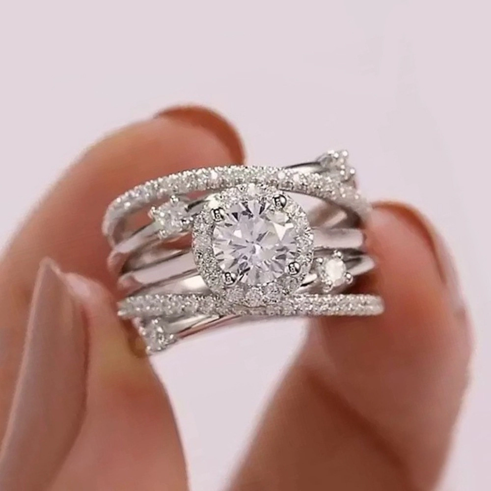 Multi-Band Wrap Cubic Zirconia Engagement Ring