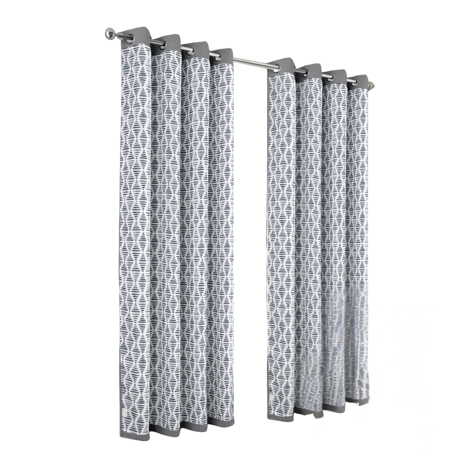 Olivia Gray 100% Polyester 190 GSM Justice Reversible Blackout Grommet Curtain Panel 54" x 90" Grey