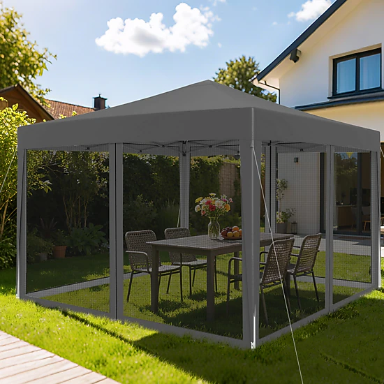 LJG Pop-up Canopy Tent Easy Setup Instant Folding Shelter with Mesh Netting