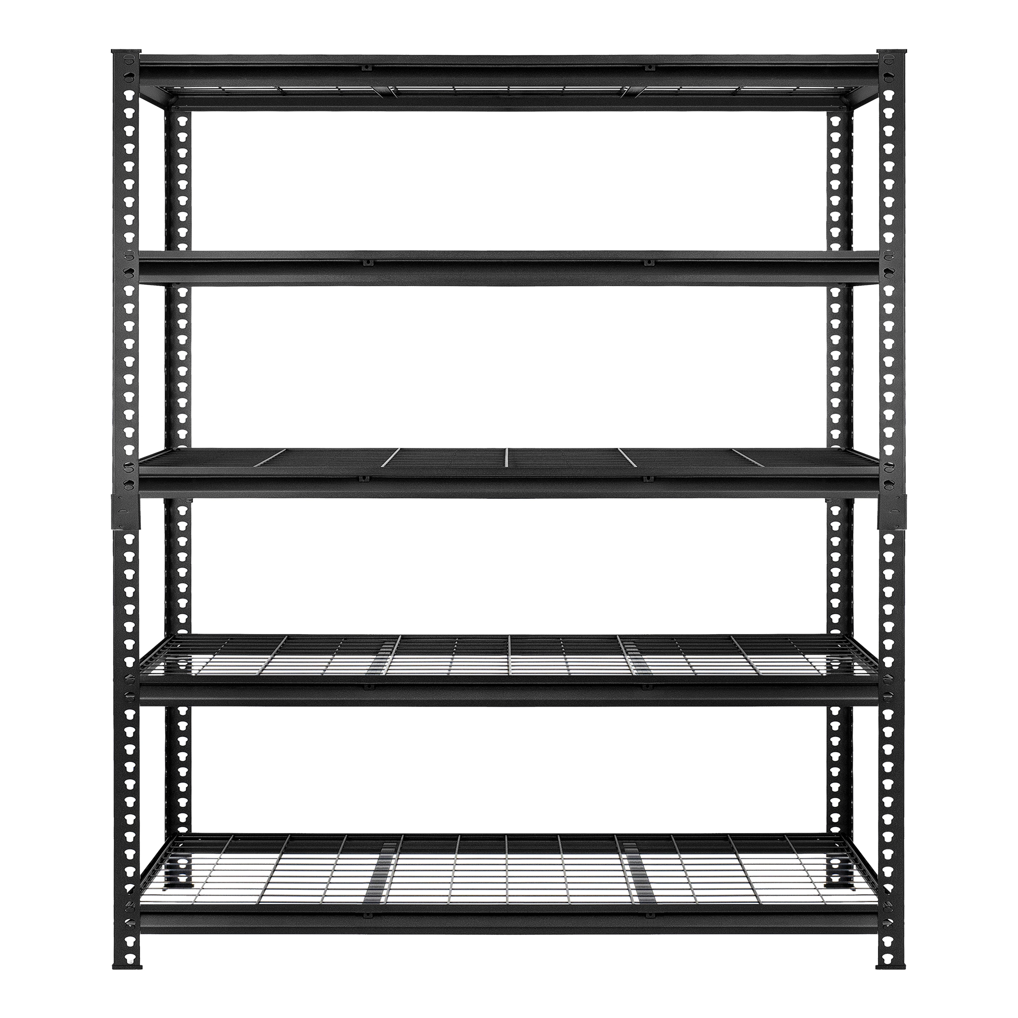 Flynama 5 Tiers Heavy Duty Metal Adjustable Garage Storage Shelving Unit in Black (60 in. W x 78 in. H x 24 in. D)