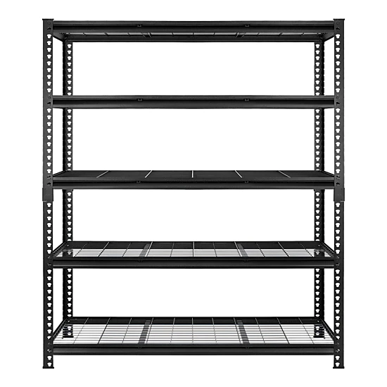 Flynama 5 Tiers Heavy Duty Metal Adjustable Garage Storage Shelving Unit in Black (60 in. W x 78 in. H x 24 in. D)