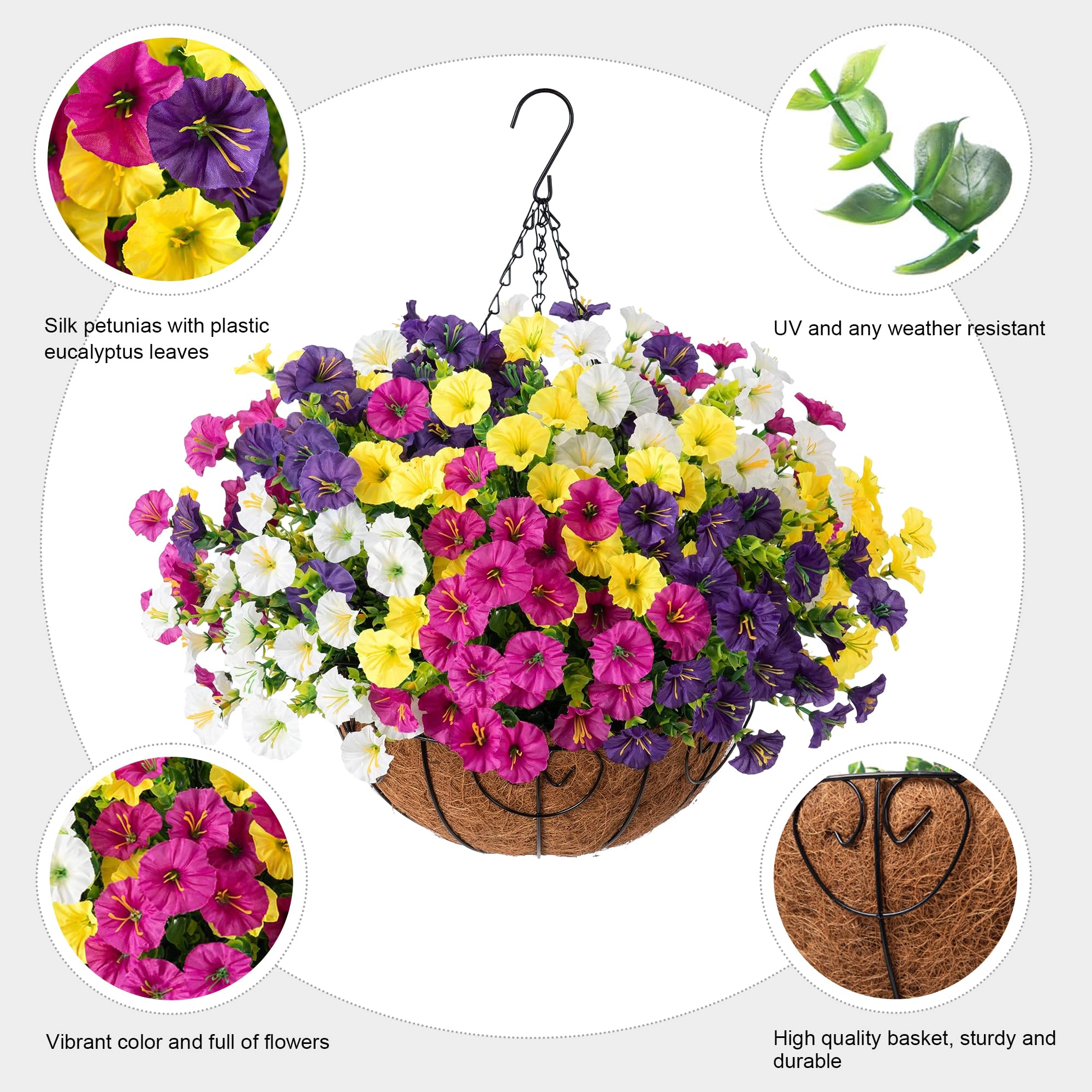 PUPWE Artificial Morning Glory Hanging Plants Outdoor
