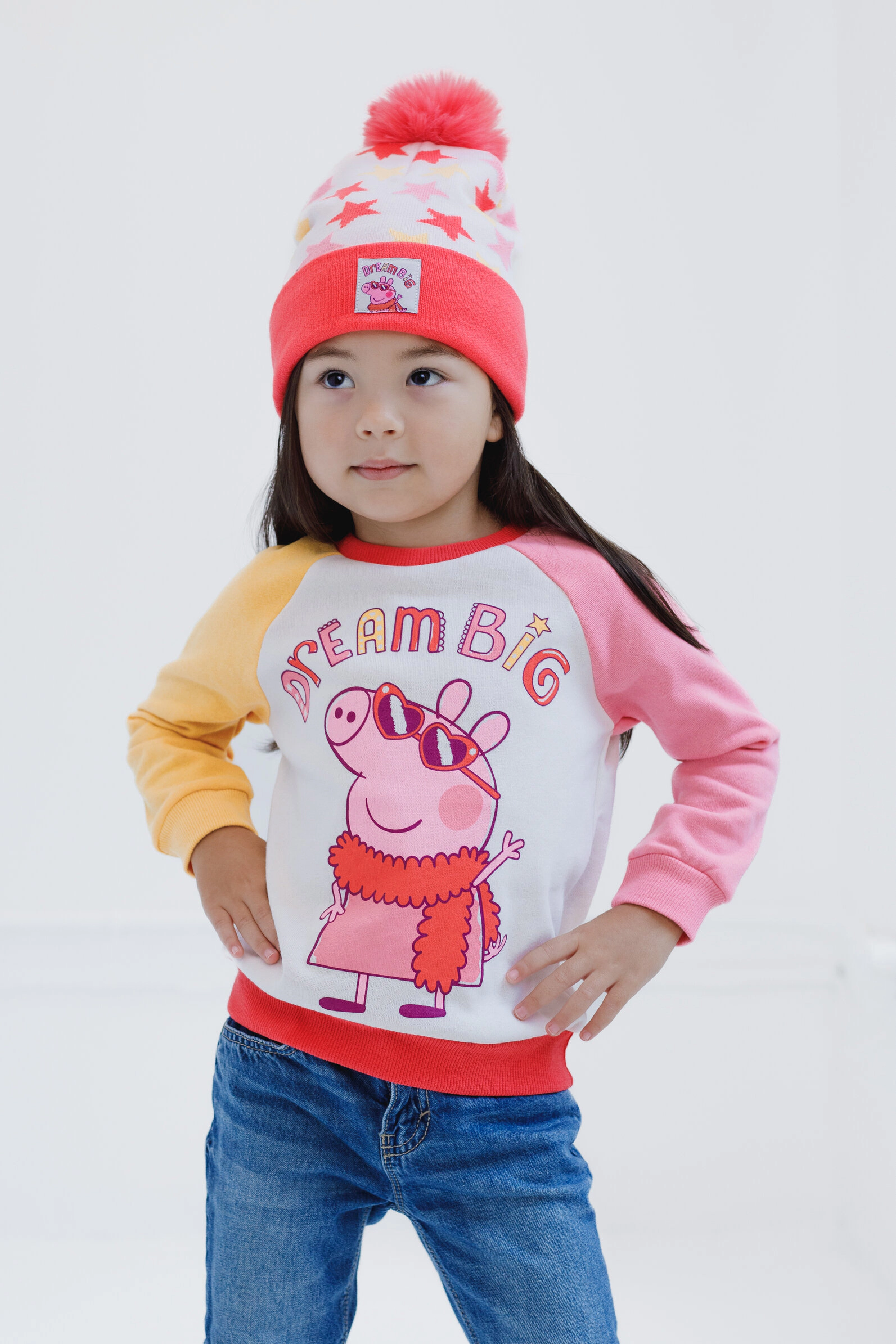 Peppa Pig Girls' Fleece 2-Piece Sweatshirt and Hat Set