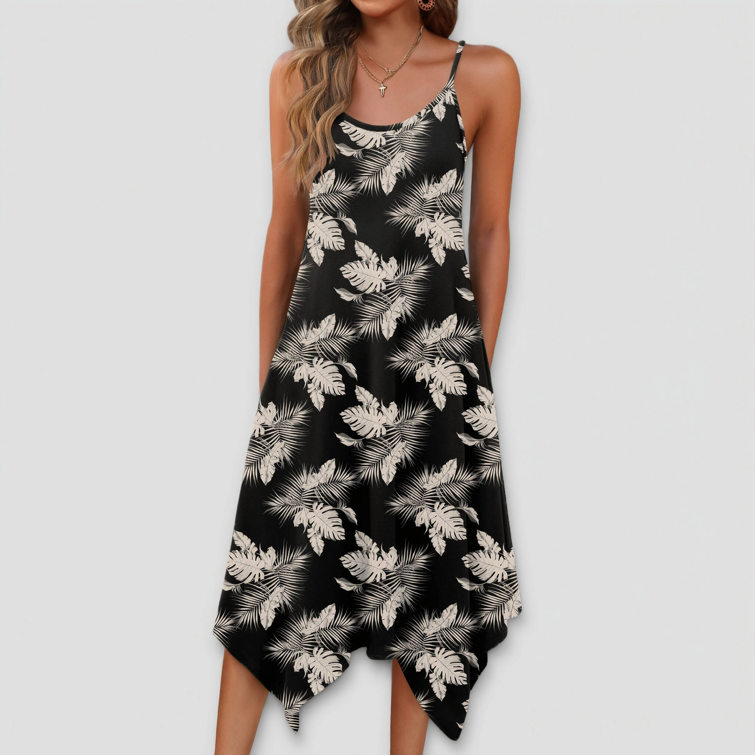 Zeagoo Women's Scoop Neck Sleeveless Midi Dress