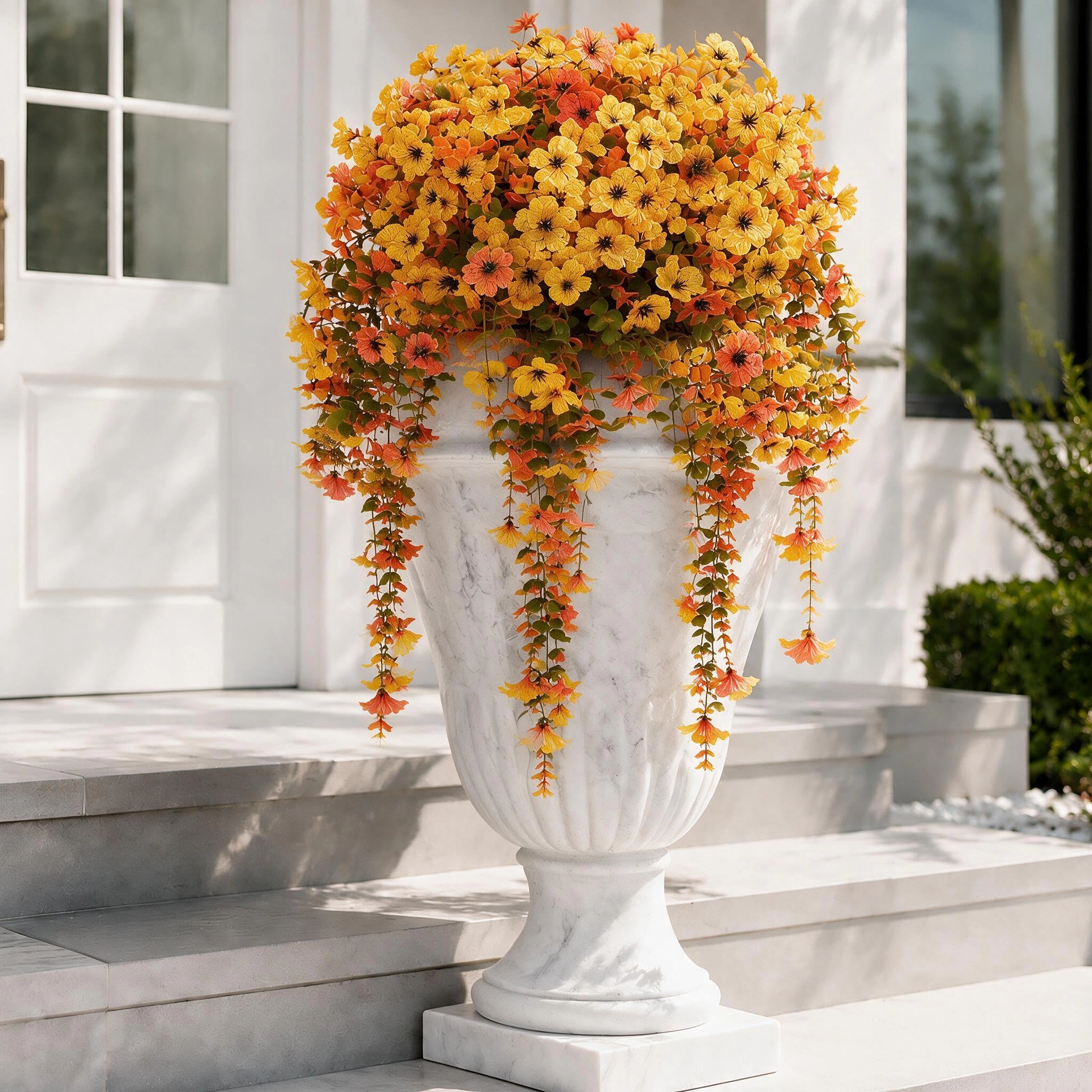 PUPWE 2 Fall Artificial Flowers For Outdoors Uv Resistant Decoration