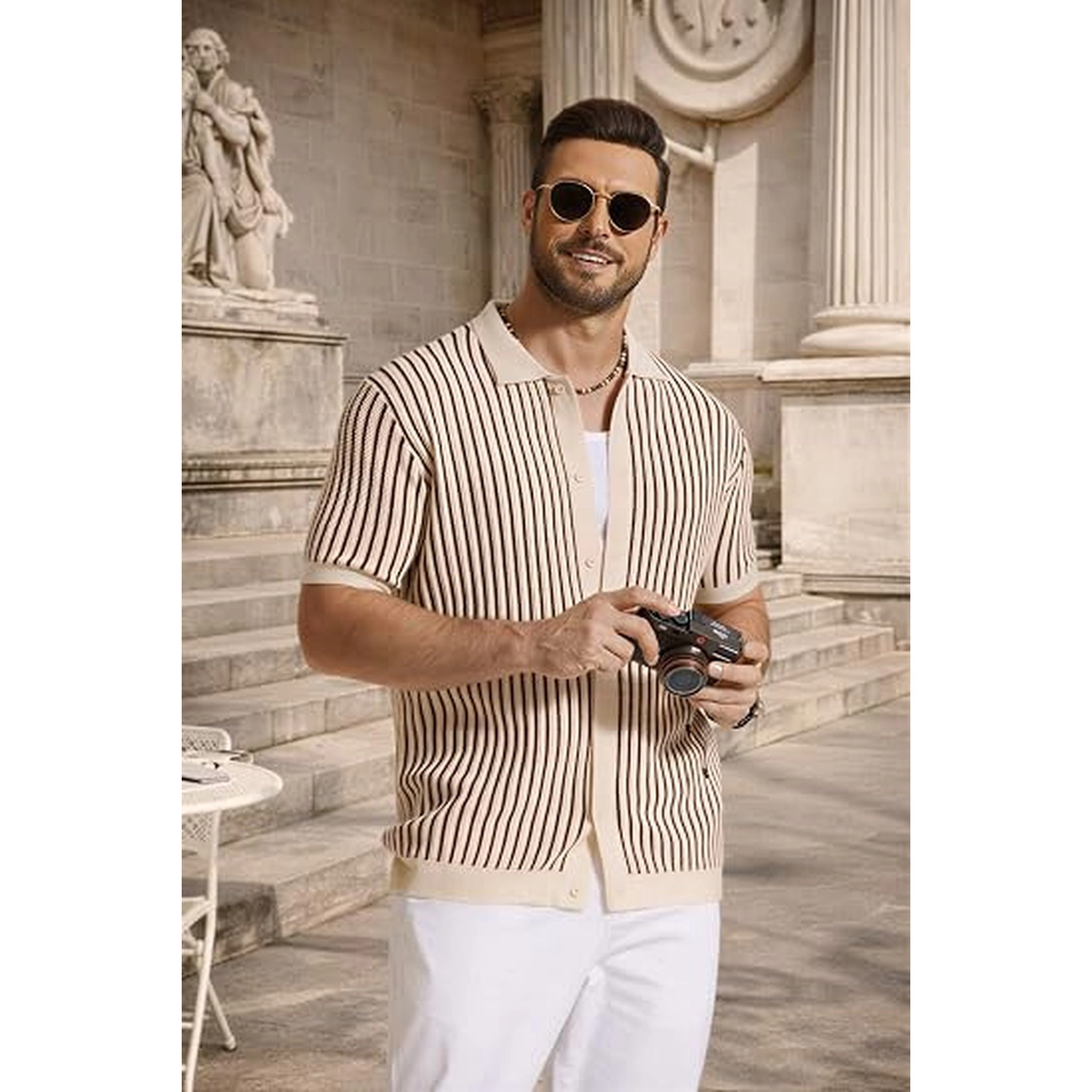 COOFANDY Men's Regular Fit Short Sleeve Knit Polo Shirt