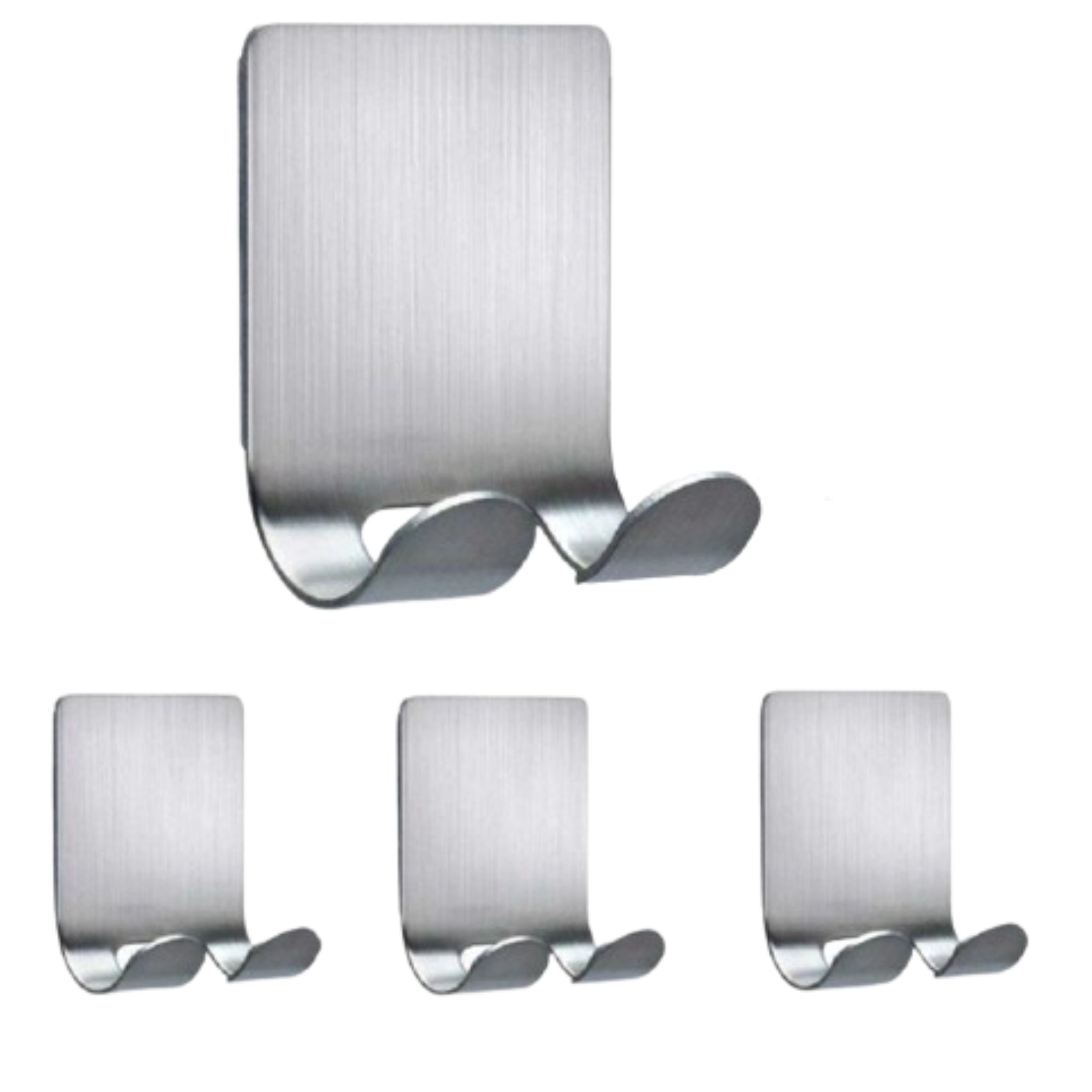 Home Collection 4Pcs Stainless Steel Razor Holder Hooks Adhesive Wall Mount Hangers