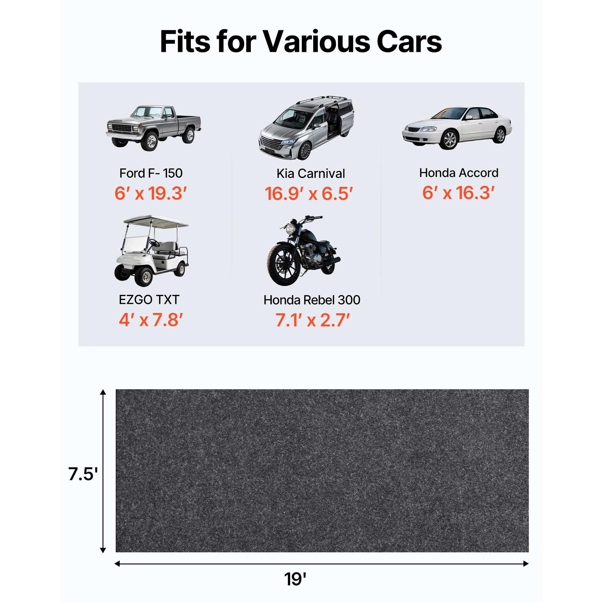 HONGGE Heavy Duty Garage Floor Mat Waterproof from Mud, Oil, and Water Containment