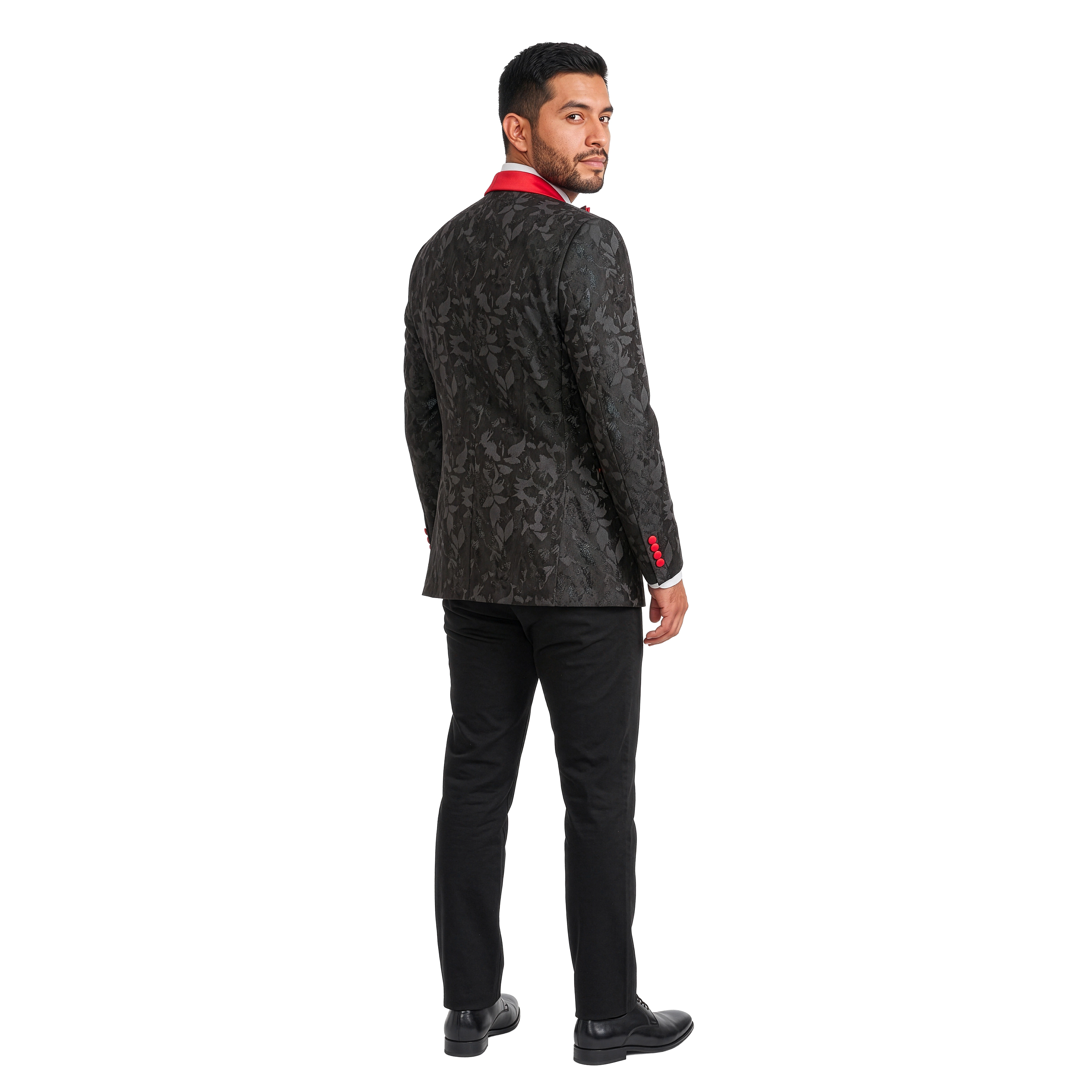 Tazzio Mens Floral Slim Fit Tuxedo Jacket, Includes Bowtie
