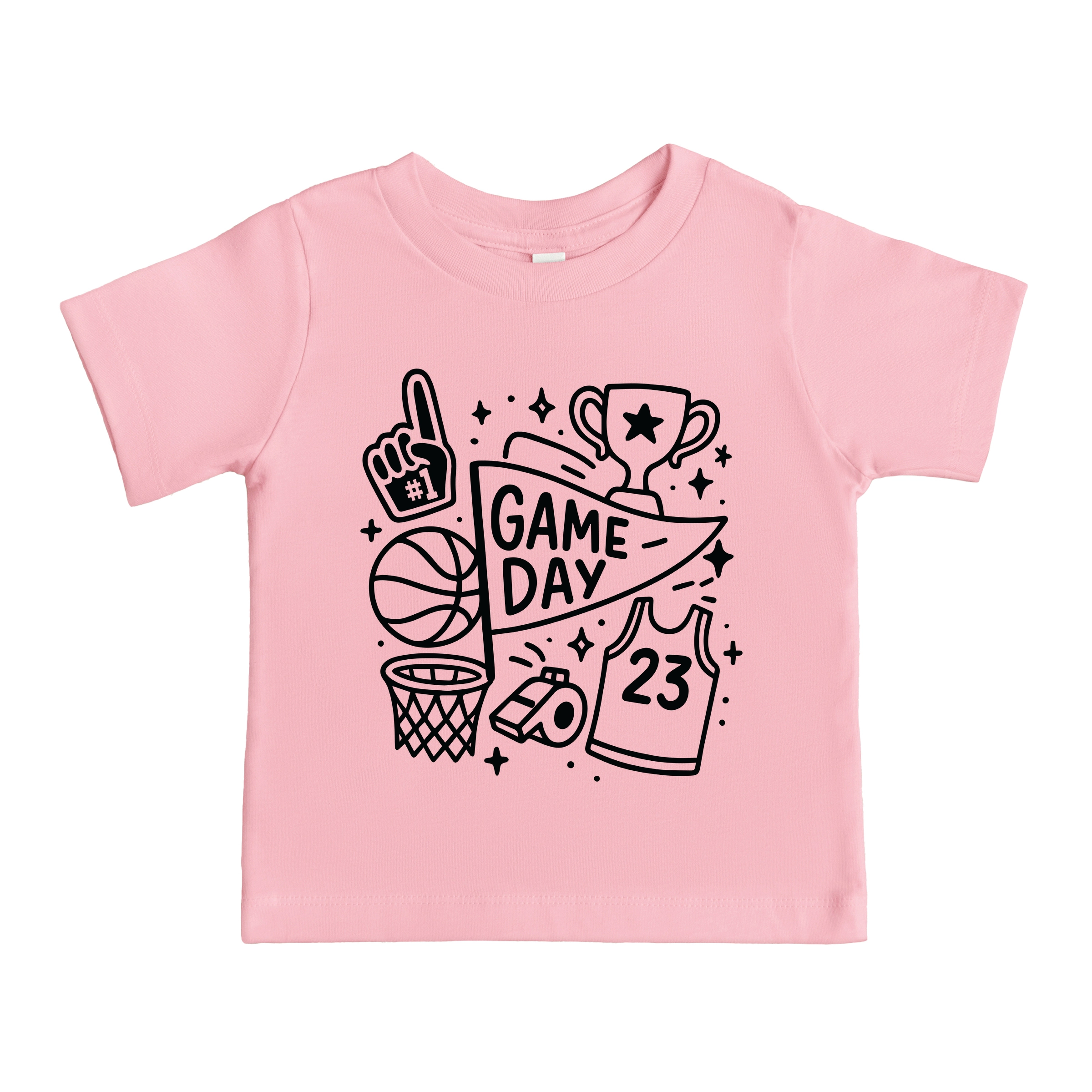 The Juniper Shop - Toddler Short Sleeve Graphic T-Shirt Basketball Game Day Doodles
