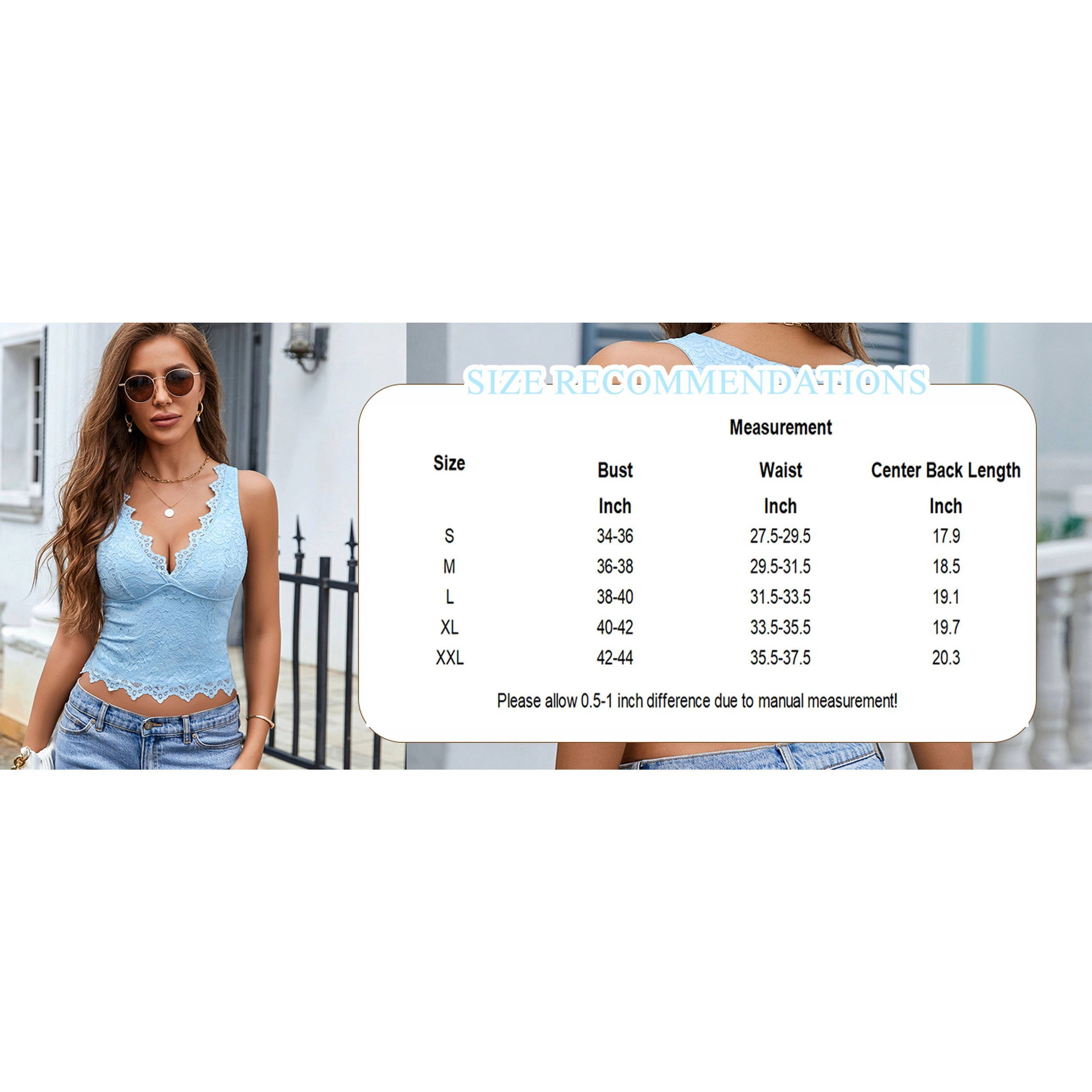 Avidlove Women's Floral Lace Sleeveless V Neck Scalloped Trim Tank Top