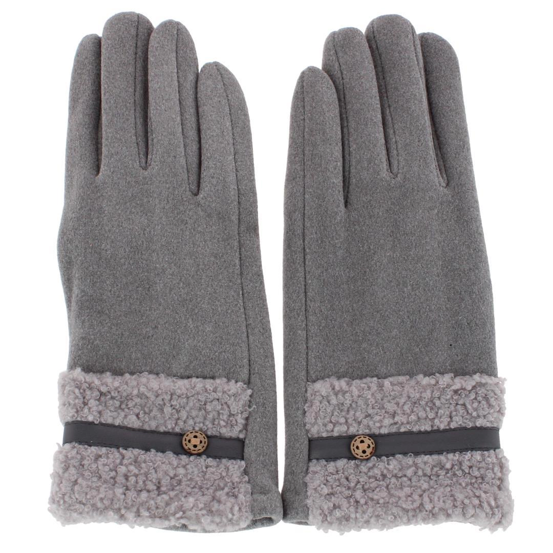 CTM Women's Teddy Synthetic Fleece Touchscreen Winter Gloves