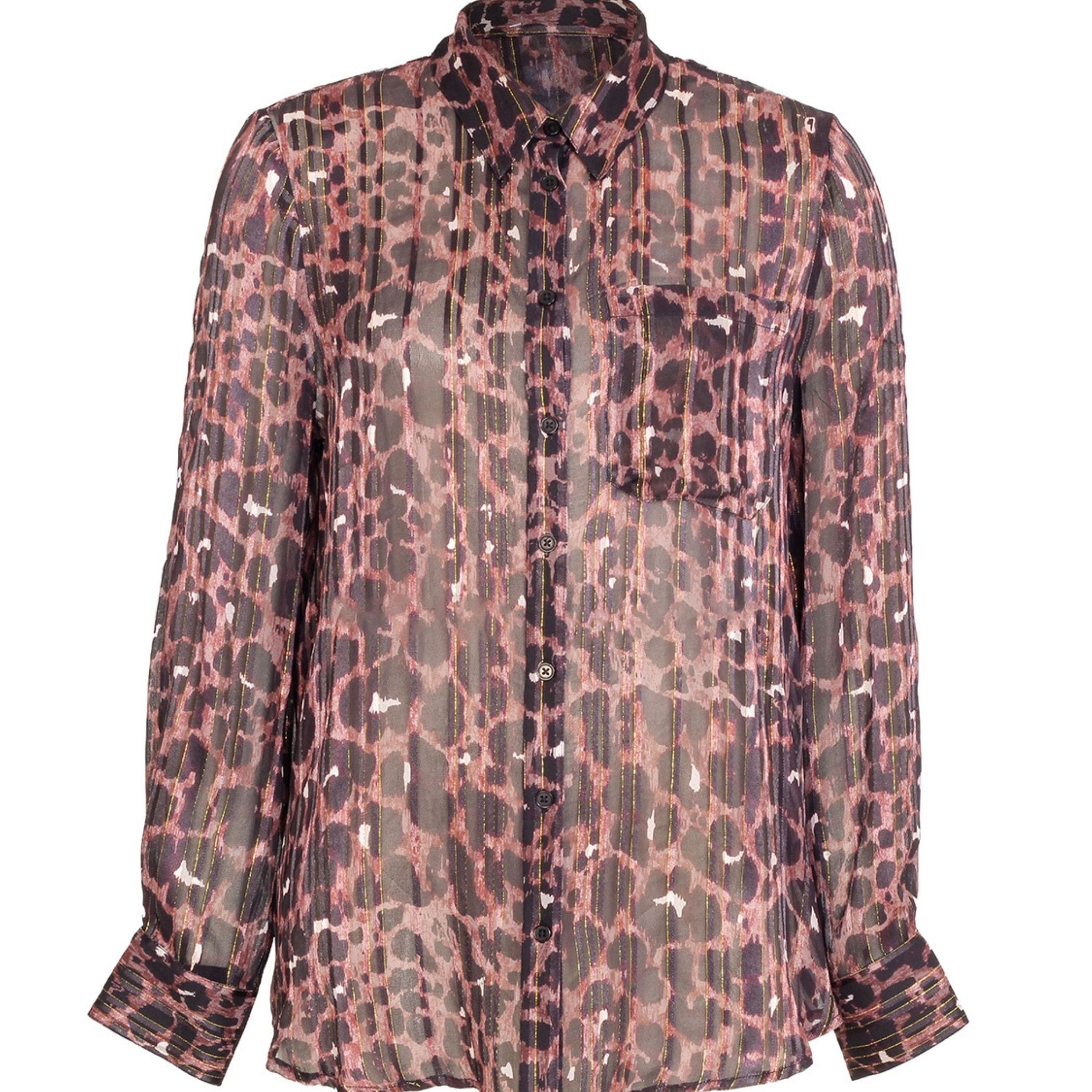 Rose & Nancy Women's Indira Chocolate Animal Print Shirt