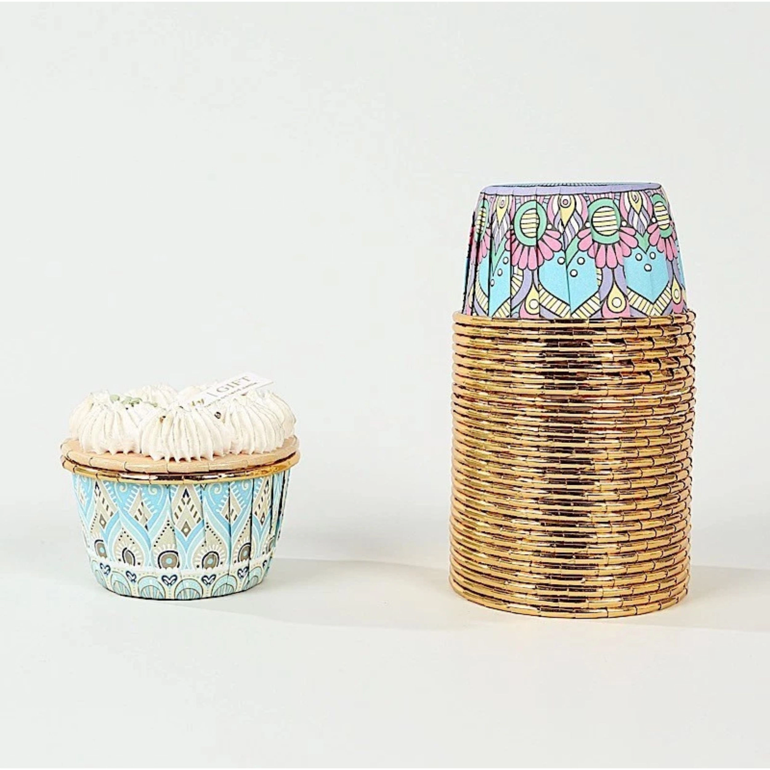 Home Collection Pack of 50 Assorted Foil Cupcake Liners