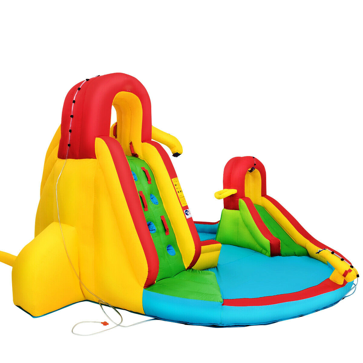 SUGIFT Climbing Wall Basketball Rim and Splash Pool Kids Inflatable Water Slide Bounce House