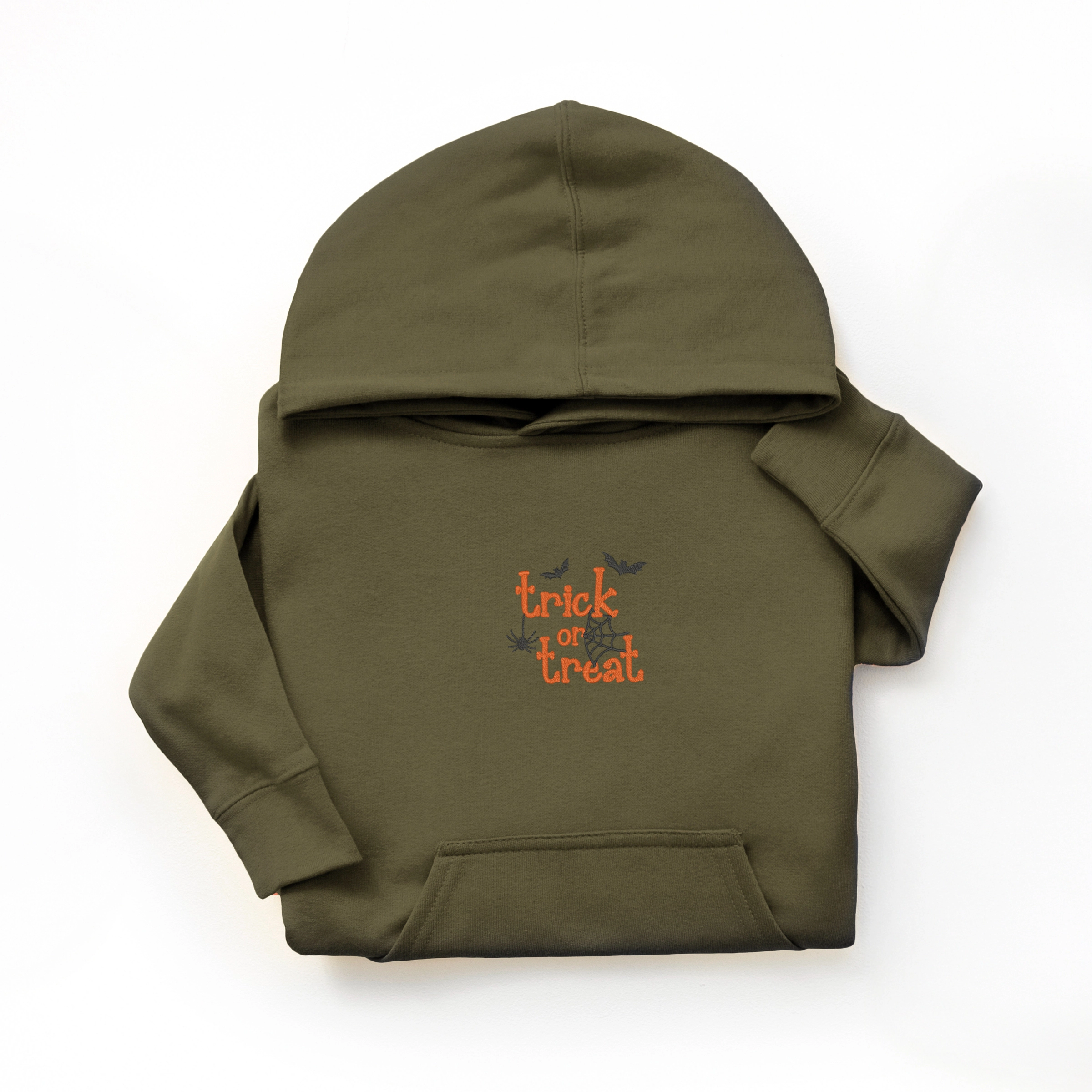 The Juniper Shop - Youth Graphic Hoodie Embroidered Spiderweb Trick or Treat