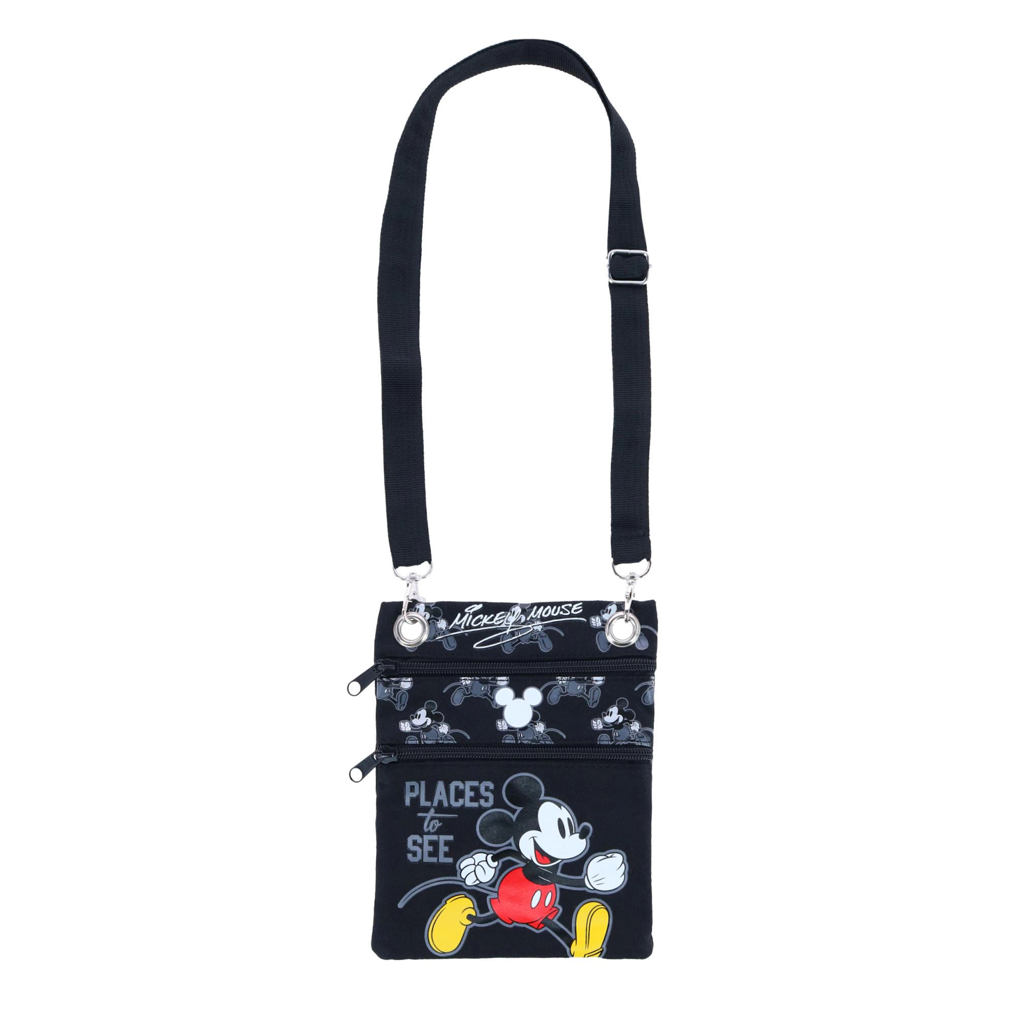 Jerry Leigh Disney Mickey Mouse Places to See Passport Crossbody Bag