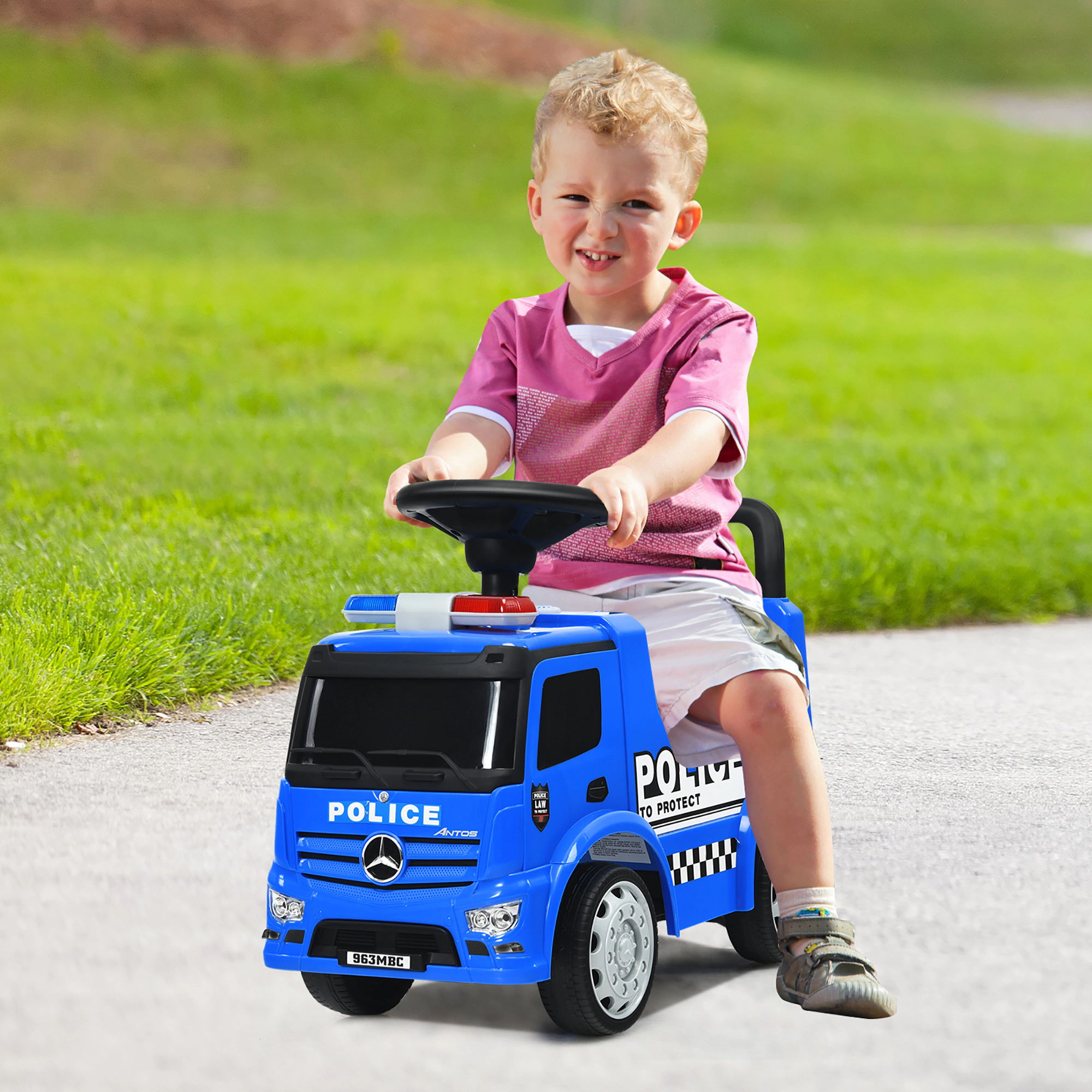 Costway Kids Ride On Fire Engine Licensed Mercedes Benz Push and Racer Red