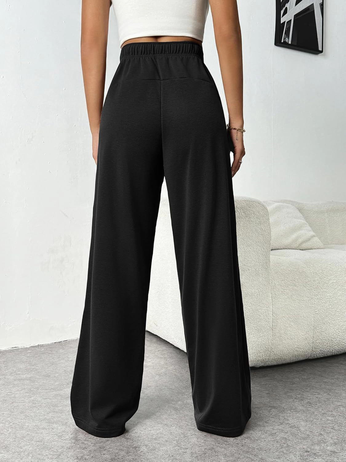 KOJOOIN Womens Wide Leg Sweatpants High Waisted Baggy Lounge Pants Workout Trousers Athletic Joggers