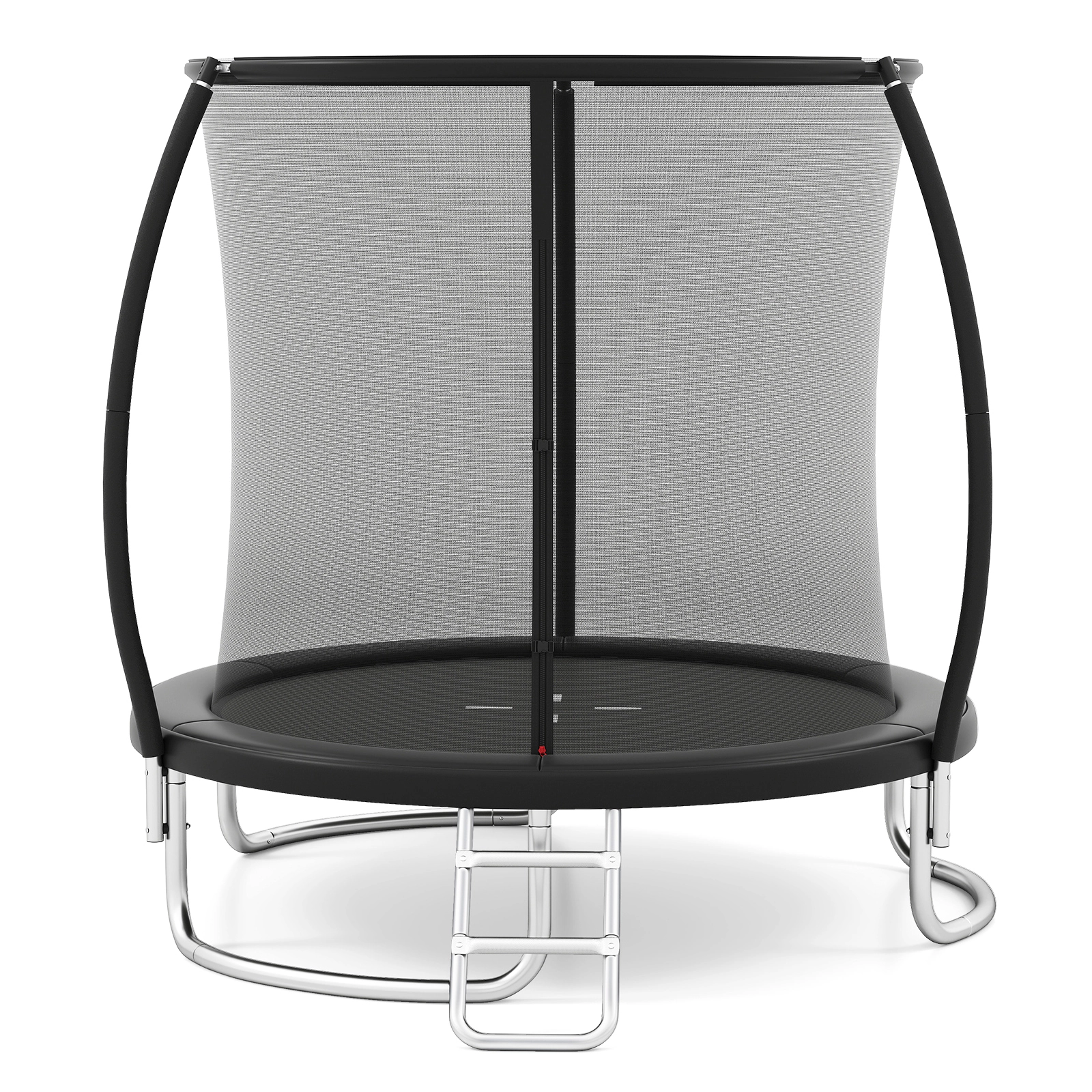 SUGIFT Black Enclosure Net and Ladder 8 FT Outdoor Heavy Duty Kids Recreational Trampoline