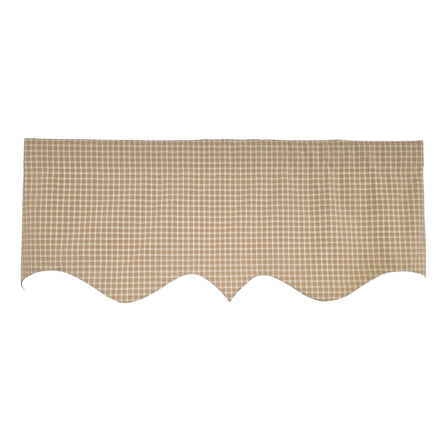 RLF Home Texture Check Regal Window Valance 100% Cotton Lined Rod Pocket 50" x 17" Cream