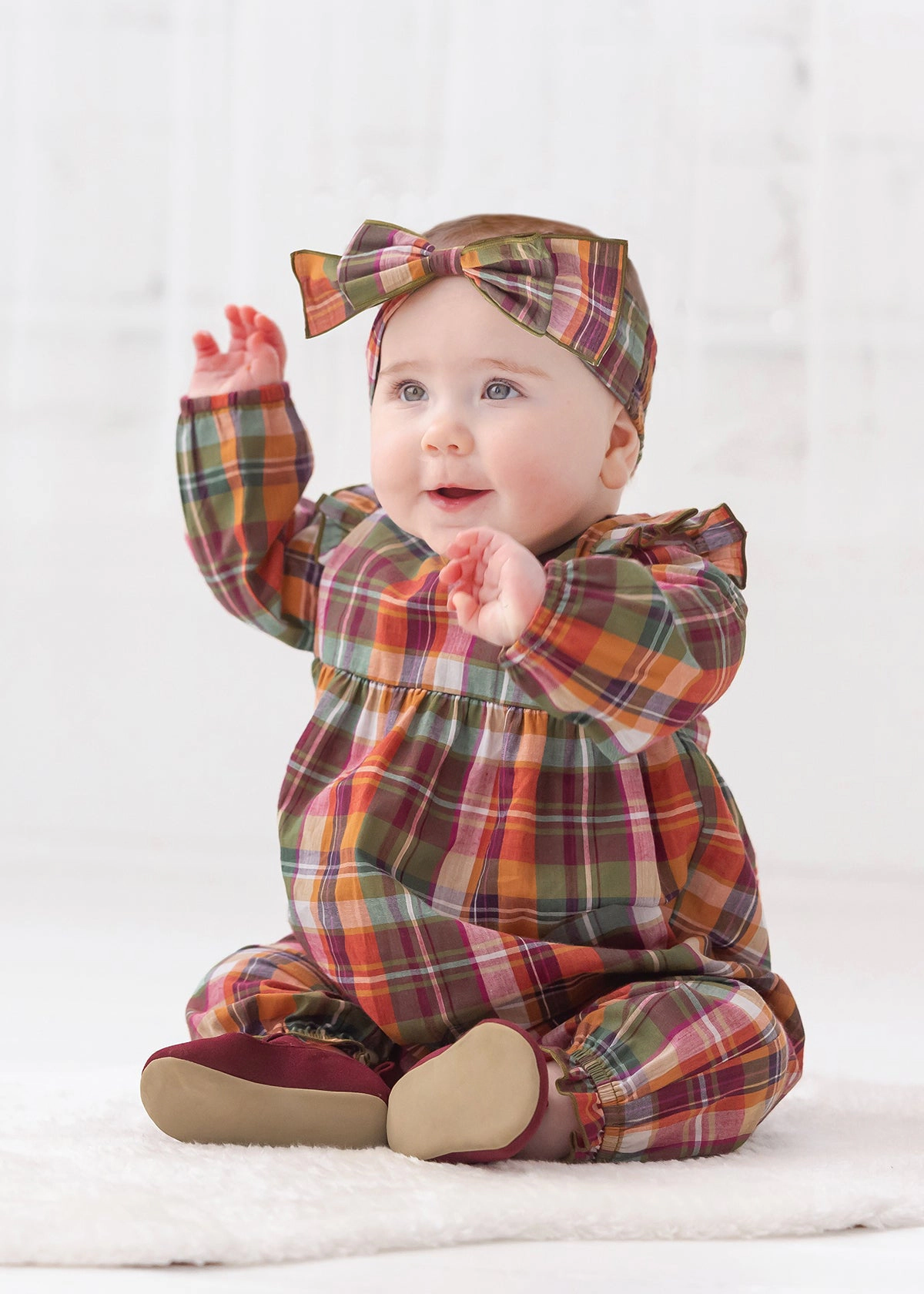 Mabel and Honey Pumpkin Patch Woven Romper