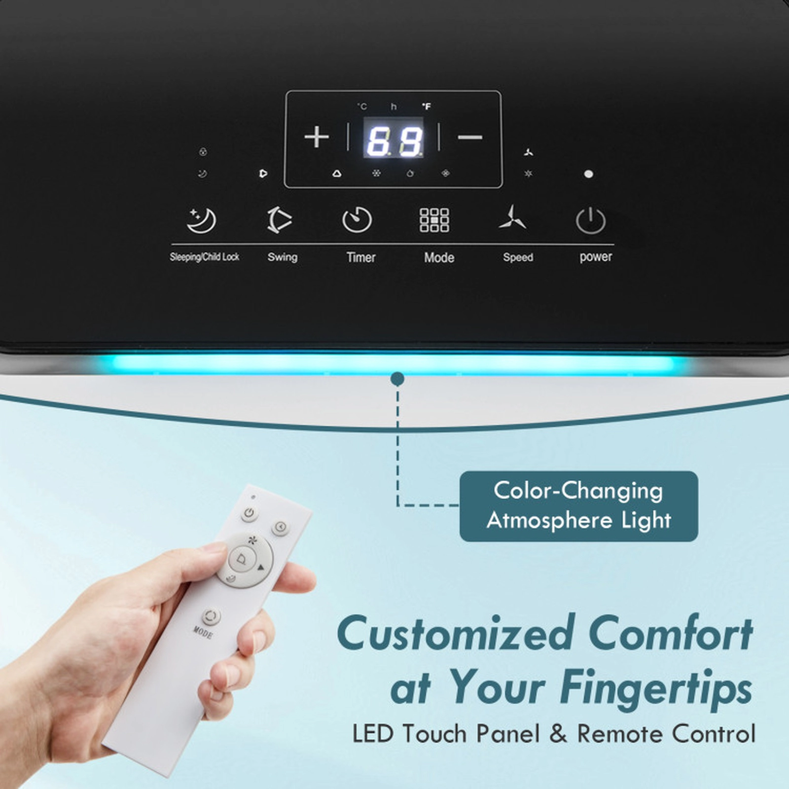 SUGIFT White 10000-BTU 3-in-1 Portable Air Conditioner with Dehumidifier and Remote 12.5-in W 11-in D 28-in H
