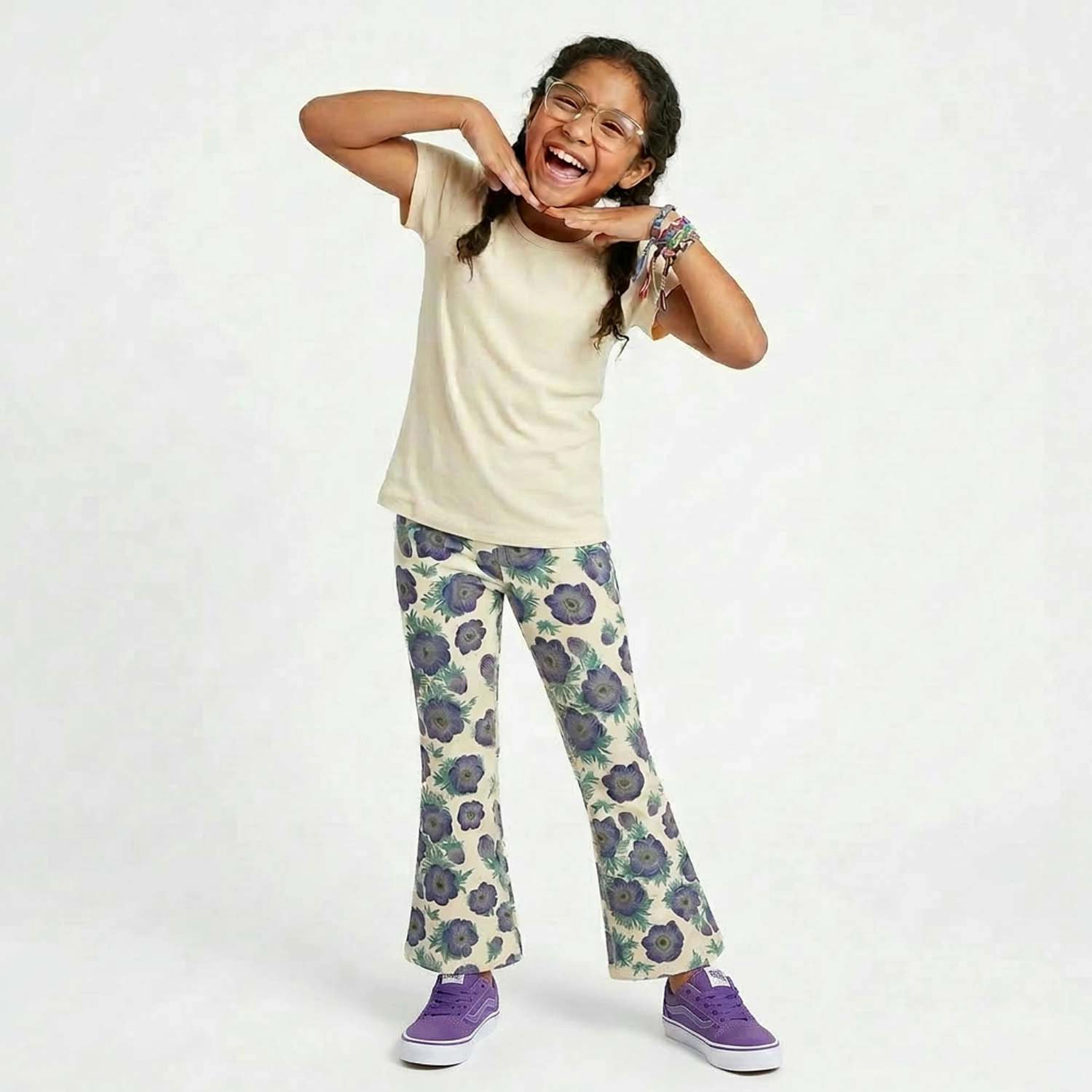 Mightly Girls Organic Cotton Print Flare Leggings