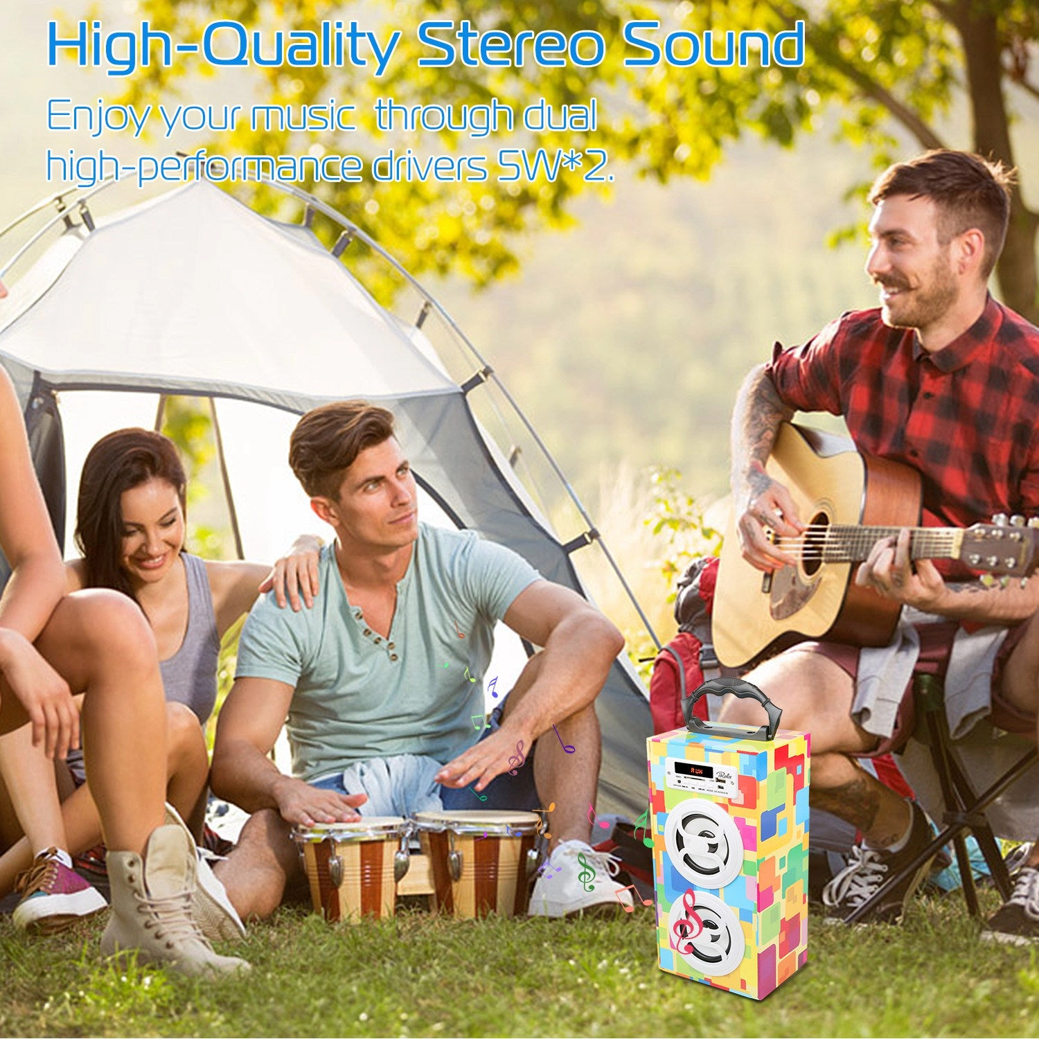 GBruno Wooden Wireless Speaker With FM Radio