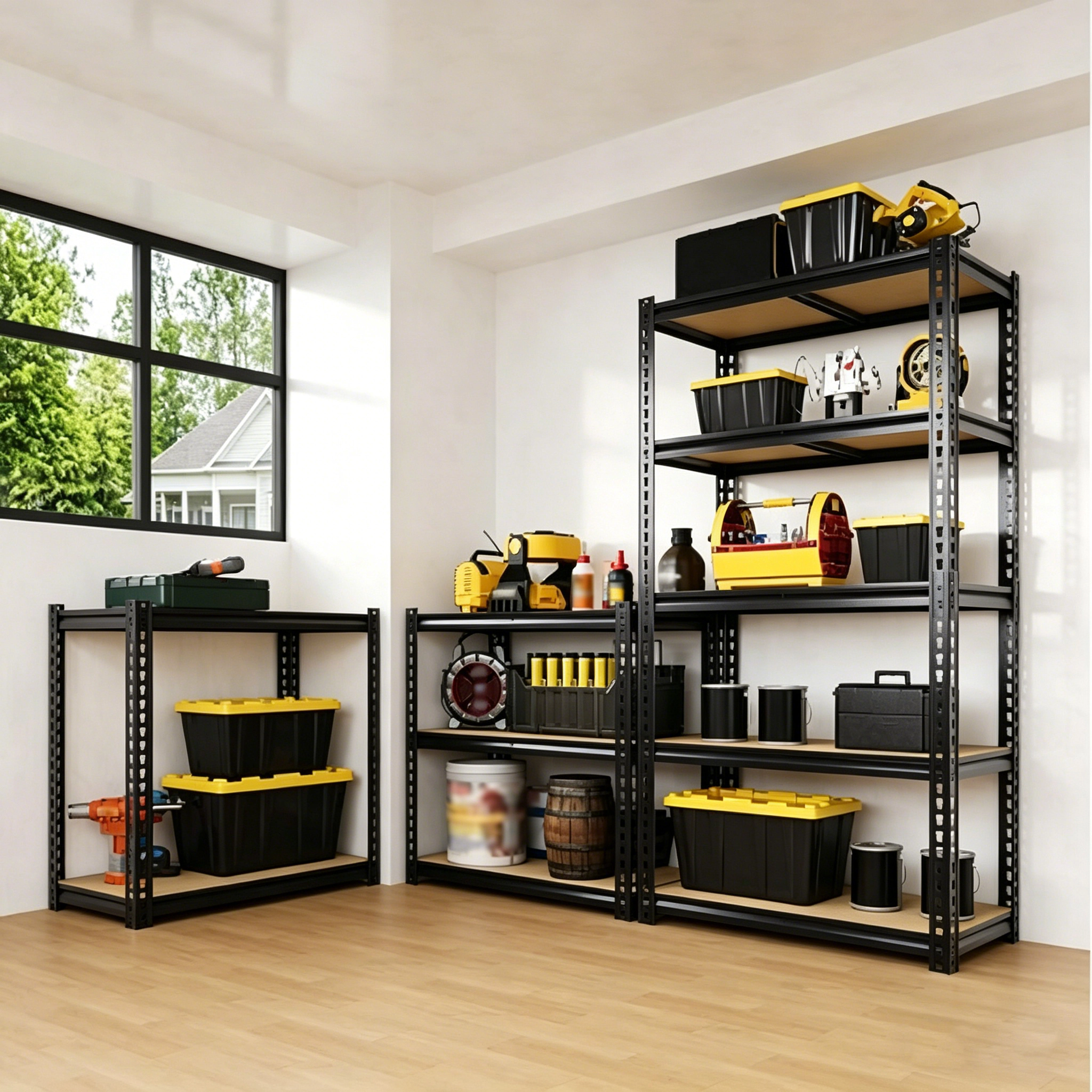Flynama 2000 LBS Capacity Garage Storage Shelves Heavy Duty
