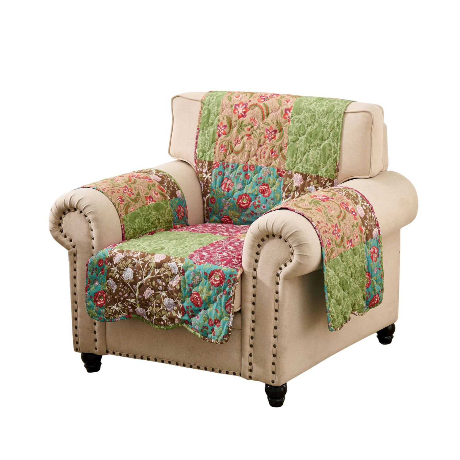 Greenland Home Fashions Danica 100% Polyester Quilted Furniture Protector Arm Chair 81x81 Multi