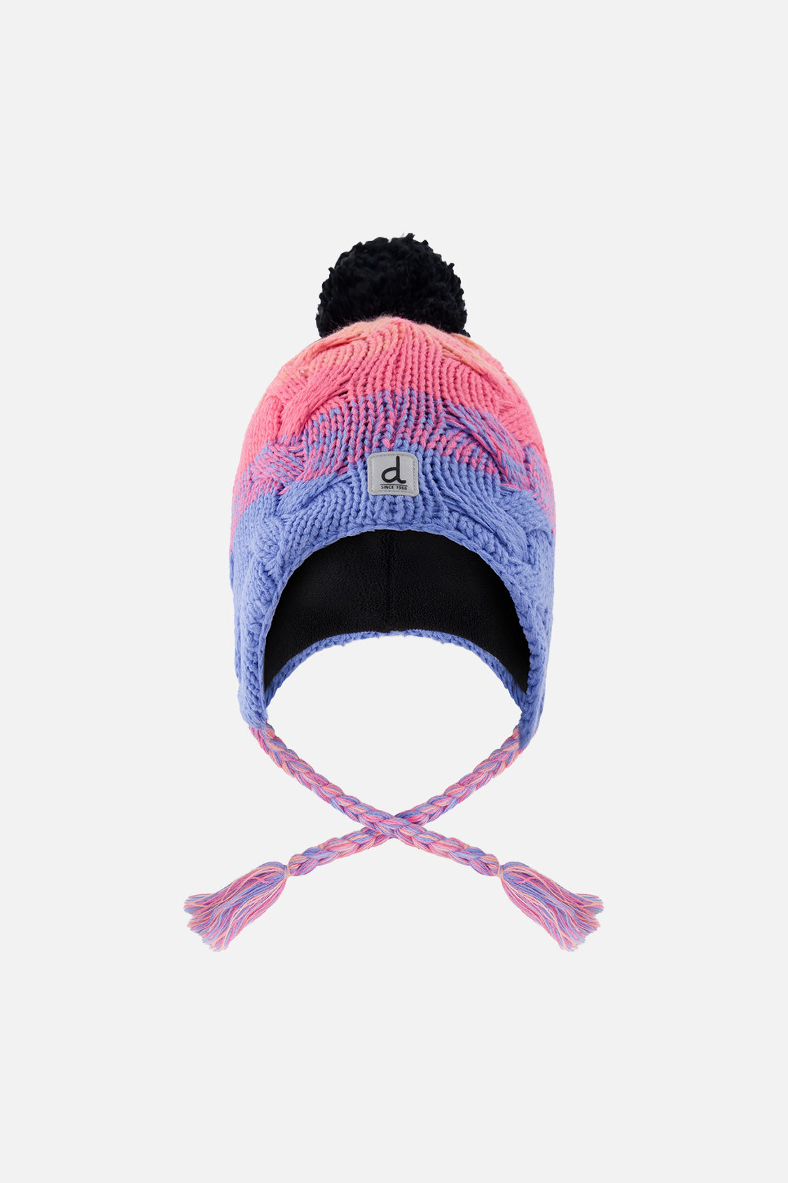 Deux par Girls Gradient Striped Winter Peruvian Knit Hat with Pompom