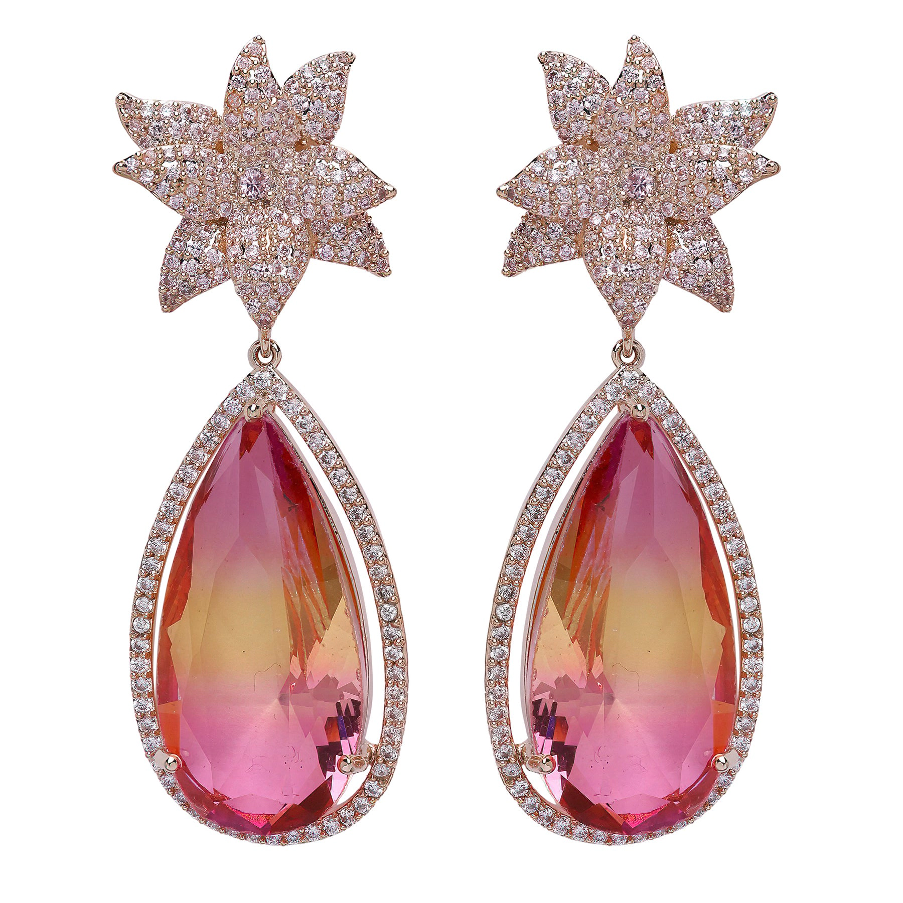 AGP PARIS Womens Diva Floral Raindrop Earrings