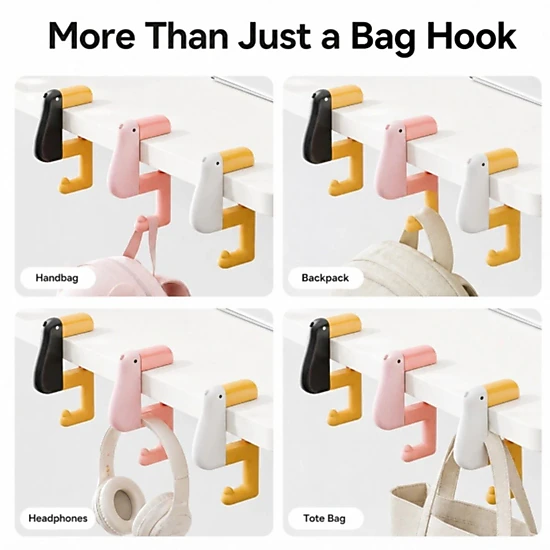 Home Collection Pack of 3 Foldable Purse Hook Non-Slip Bird Handbag Table Hanger